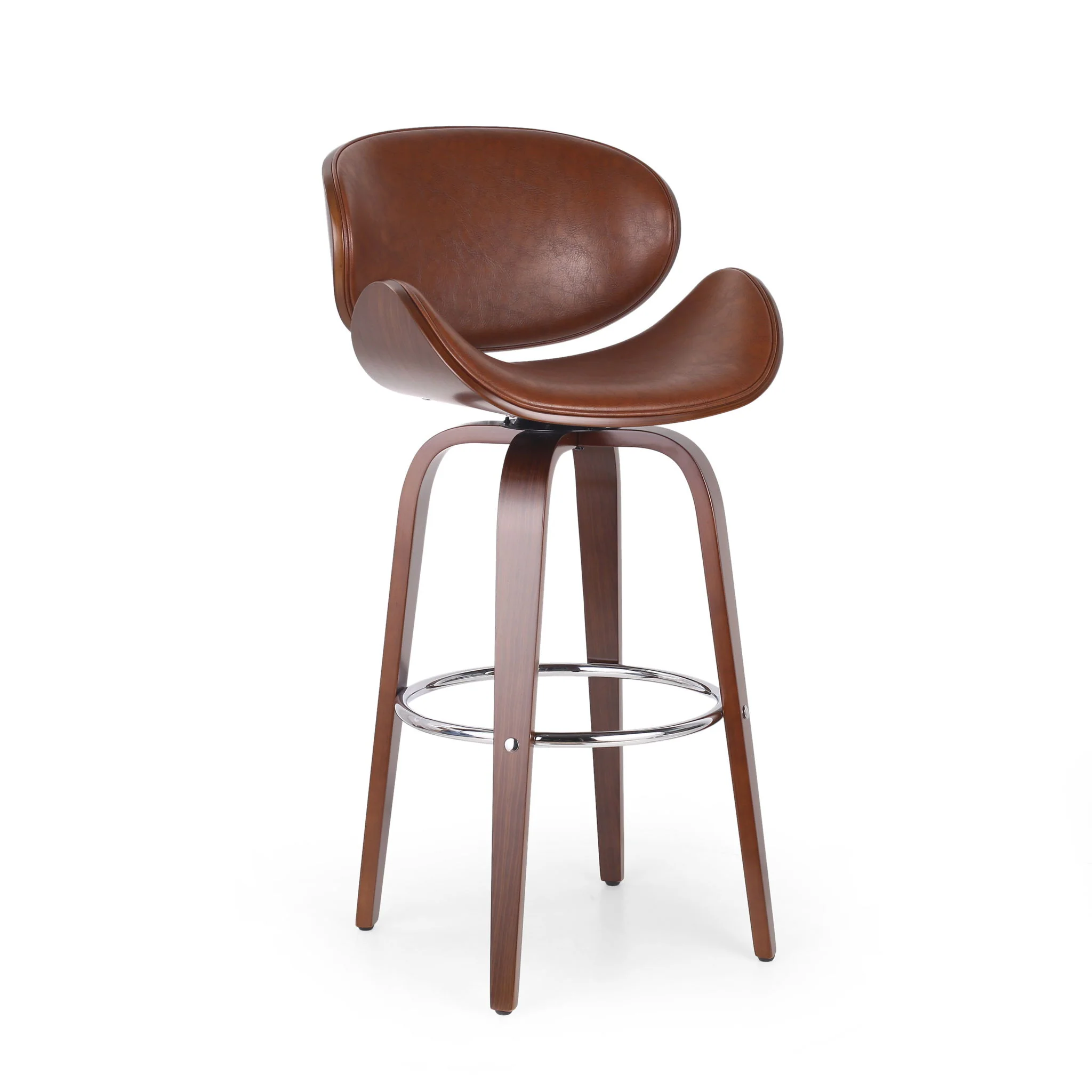 Lumos - Mid Century Modern Upholstered Swivel Barstool - Image 14