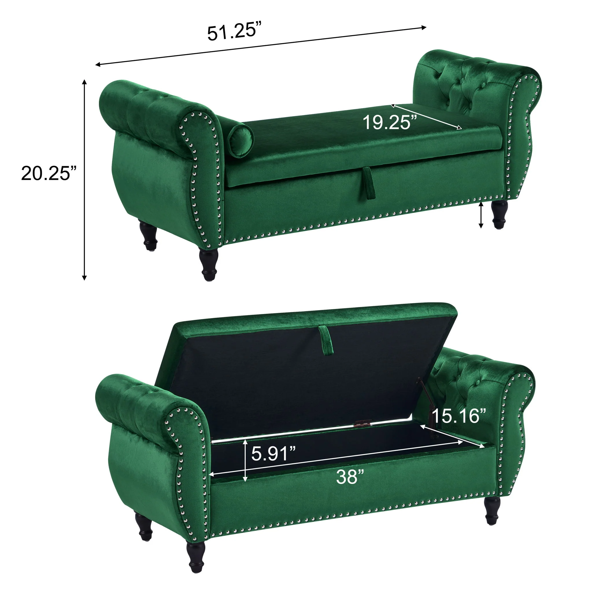 Luxurious Multifunctional Storage Ottoman Bench With Pillow - Image 10