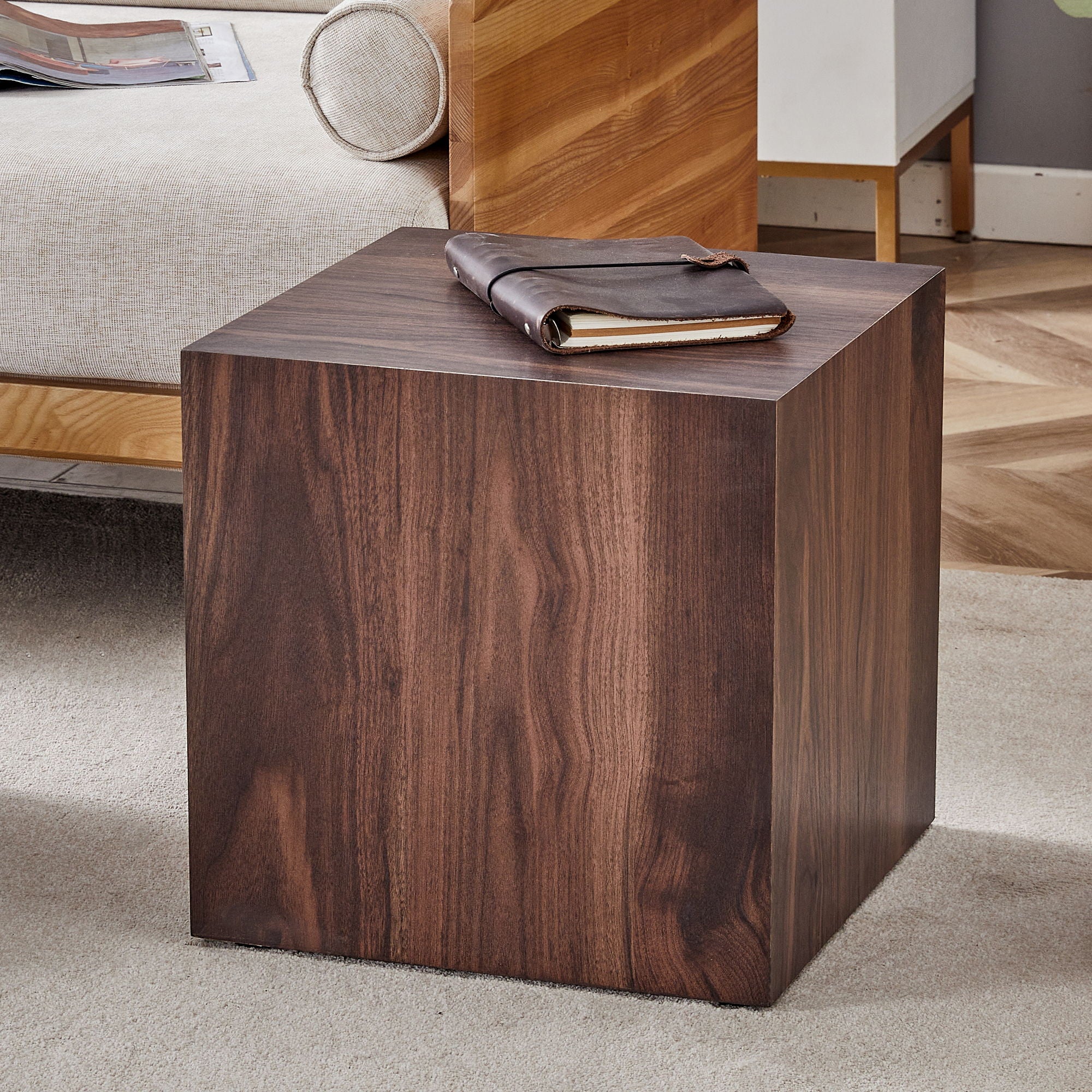 Luxurious Wood Grain Coffee Table Elegant Design For Living Room - Walnut - Image 4