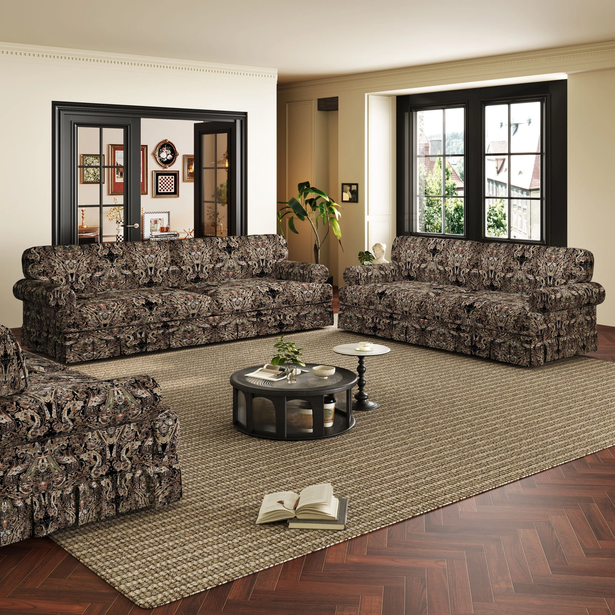 Luxuriously Comfortable Cloud Couch Sofa With Elegant Rolled Arms & Pleated Skirt Design - Image 19