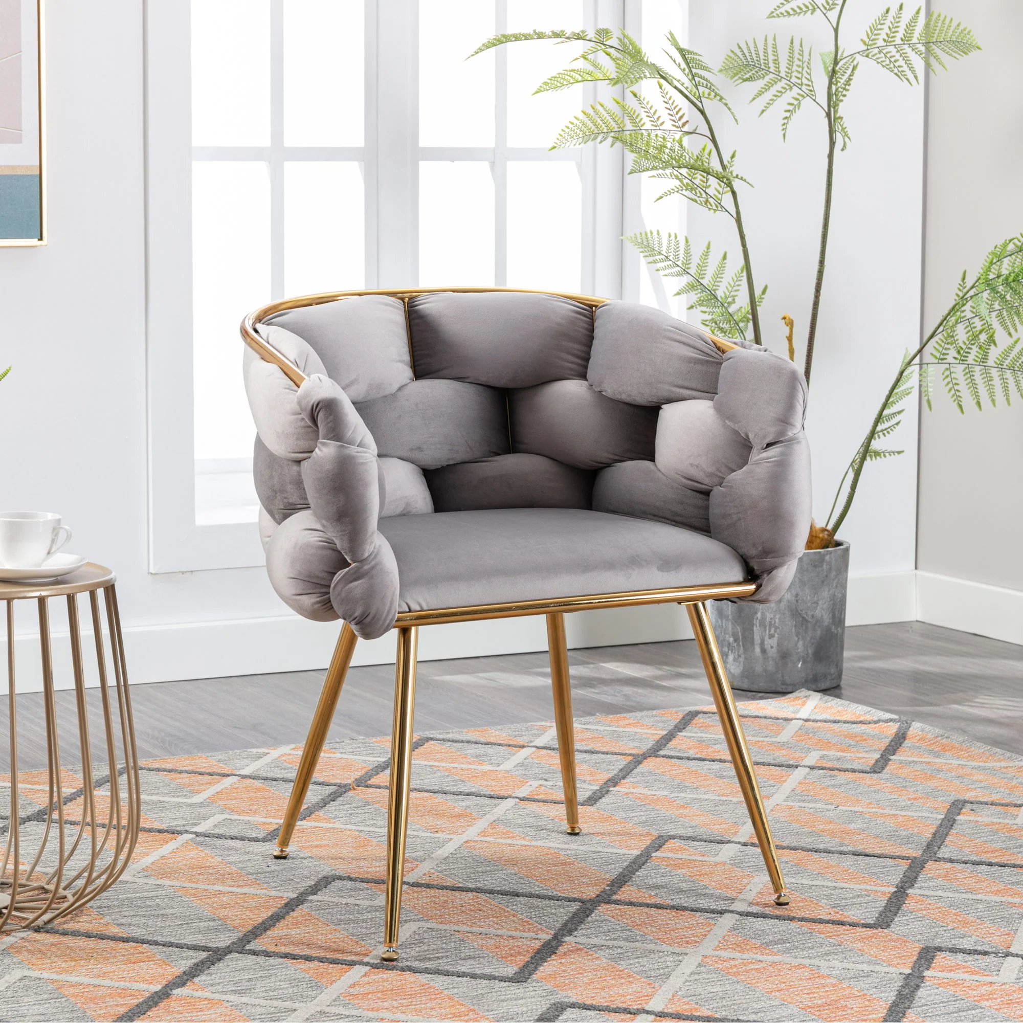 Luxury Modern Simple Leisure Single Sofa Chair Bedroom Lazy Person Household Dresser Stool Manicure Table Back Chair - Image 3