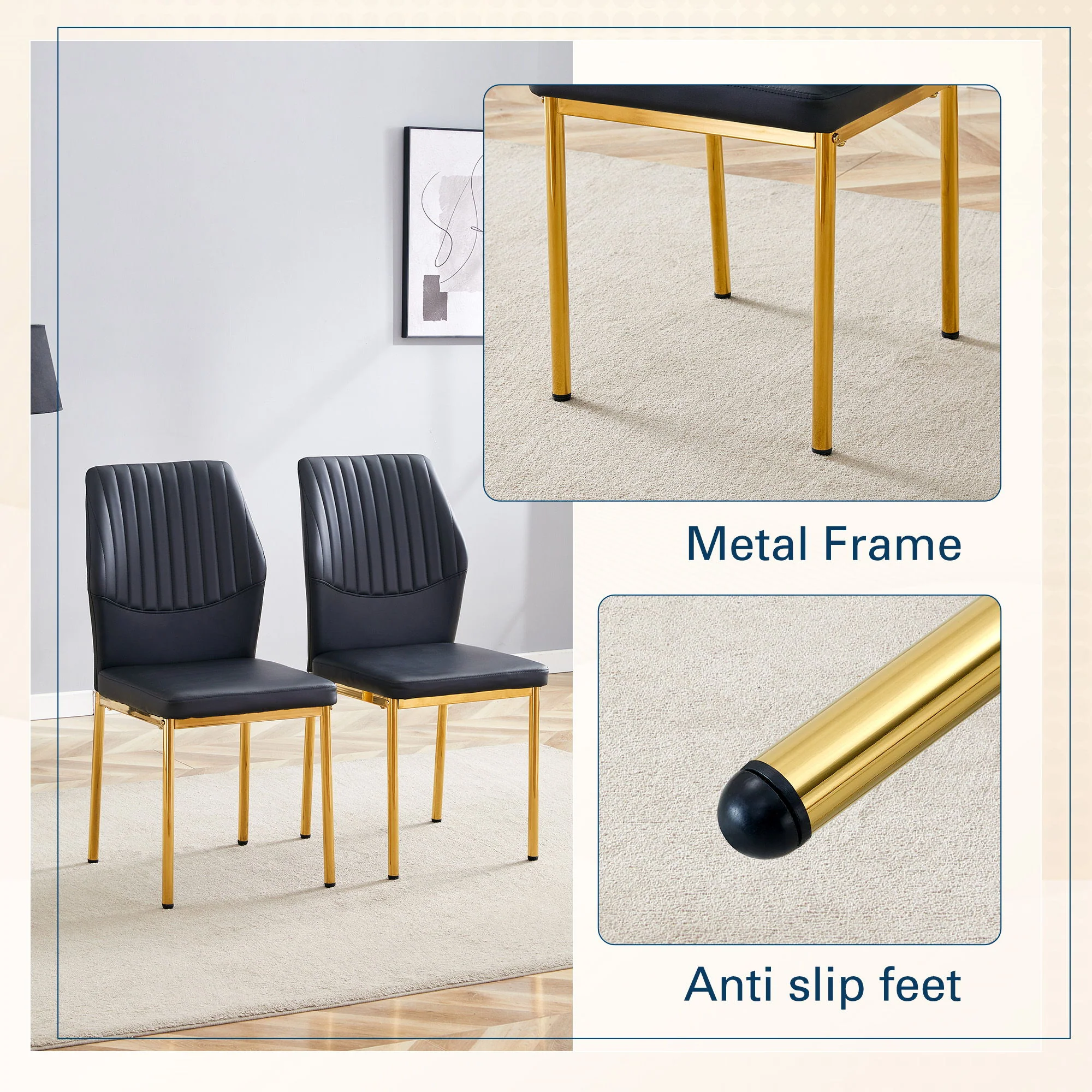 Luxury Simple Chair With Metal Leg - Image 17