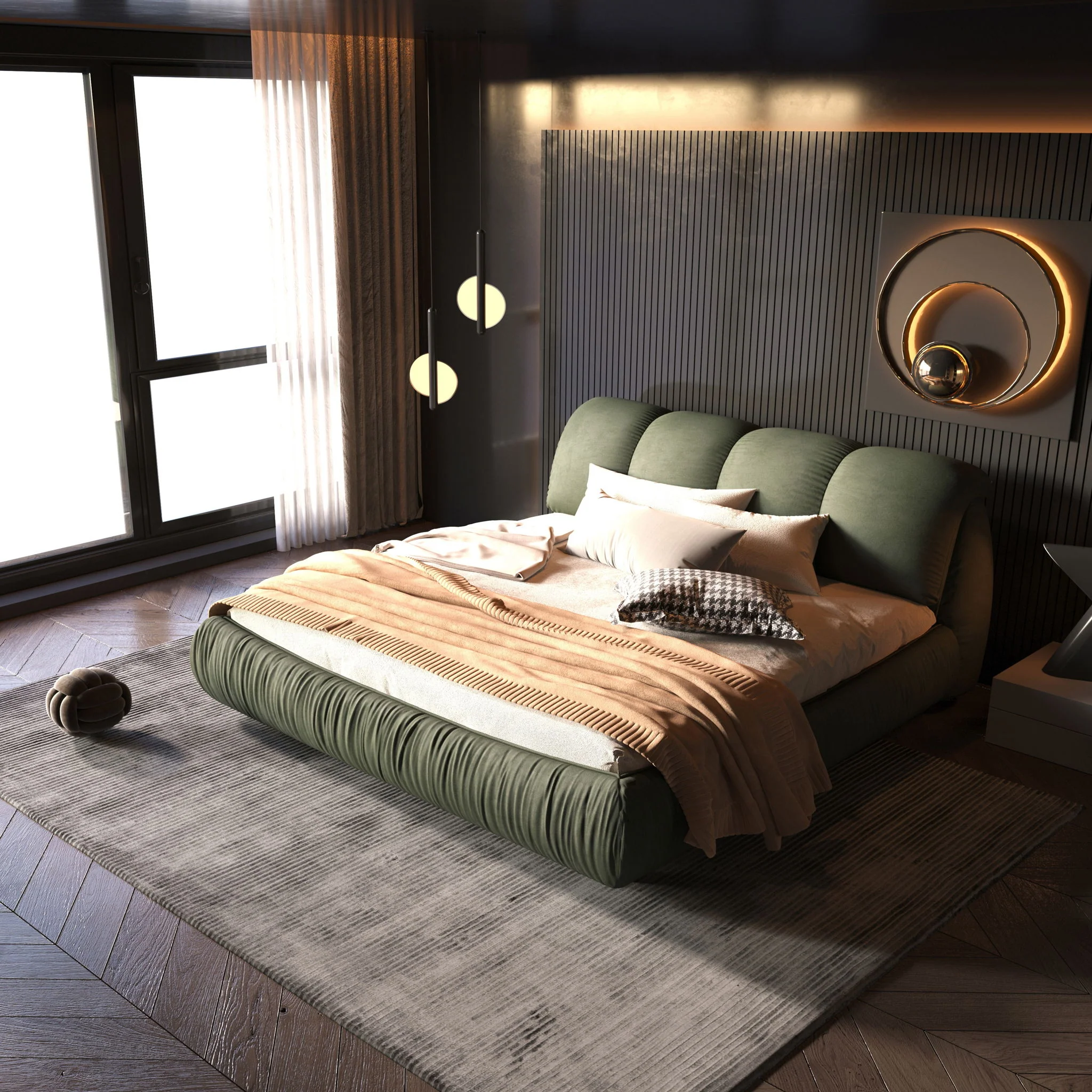 Luxury Upholstered Platform Bed With Oversized Padded Backrest And Solid Wood Frame - Image 28