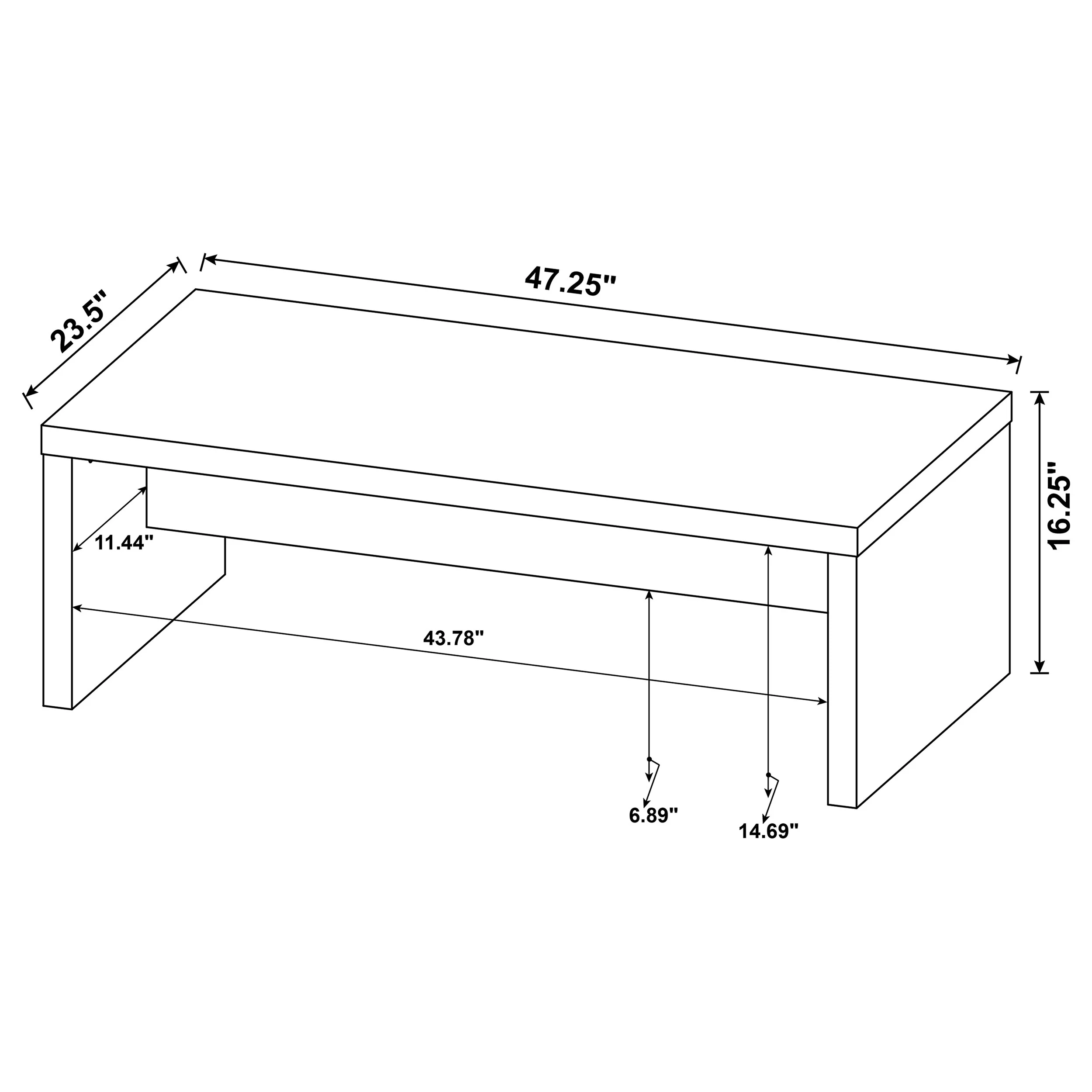 Lynette Rectangular Mango Wood Coffee Table - Image 6