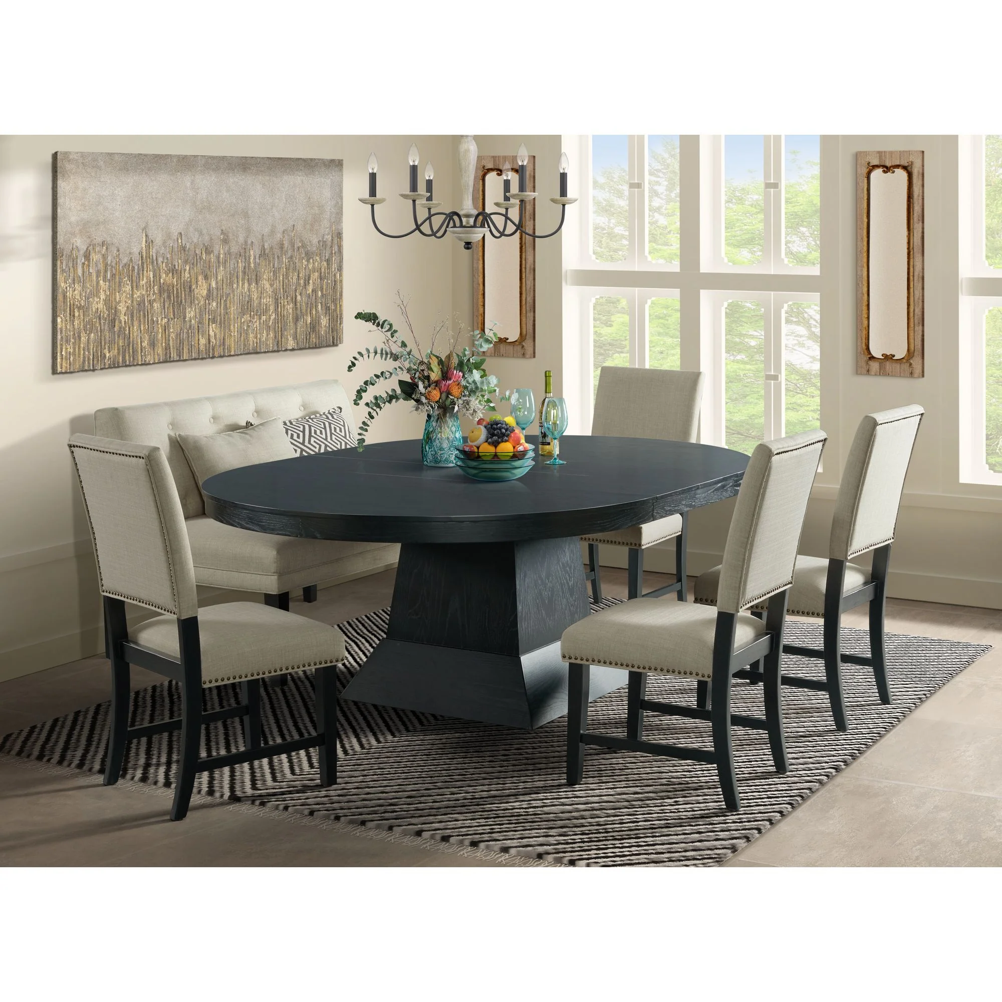 Maddox - Oval Dining Table - Black - Image 8