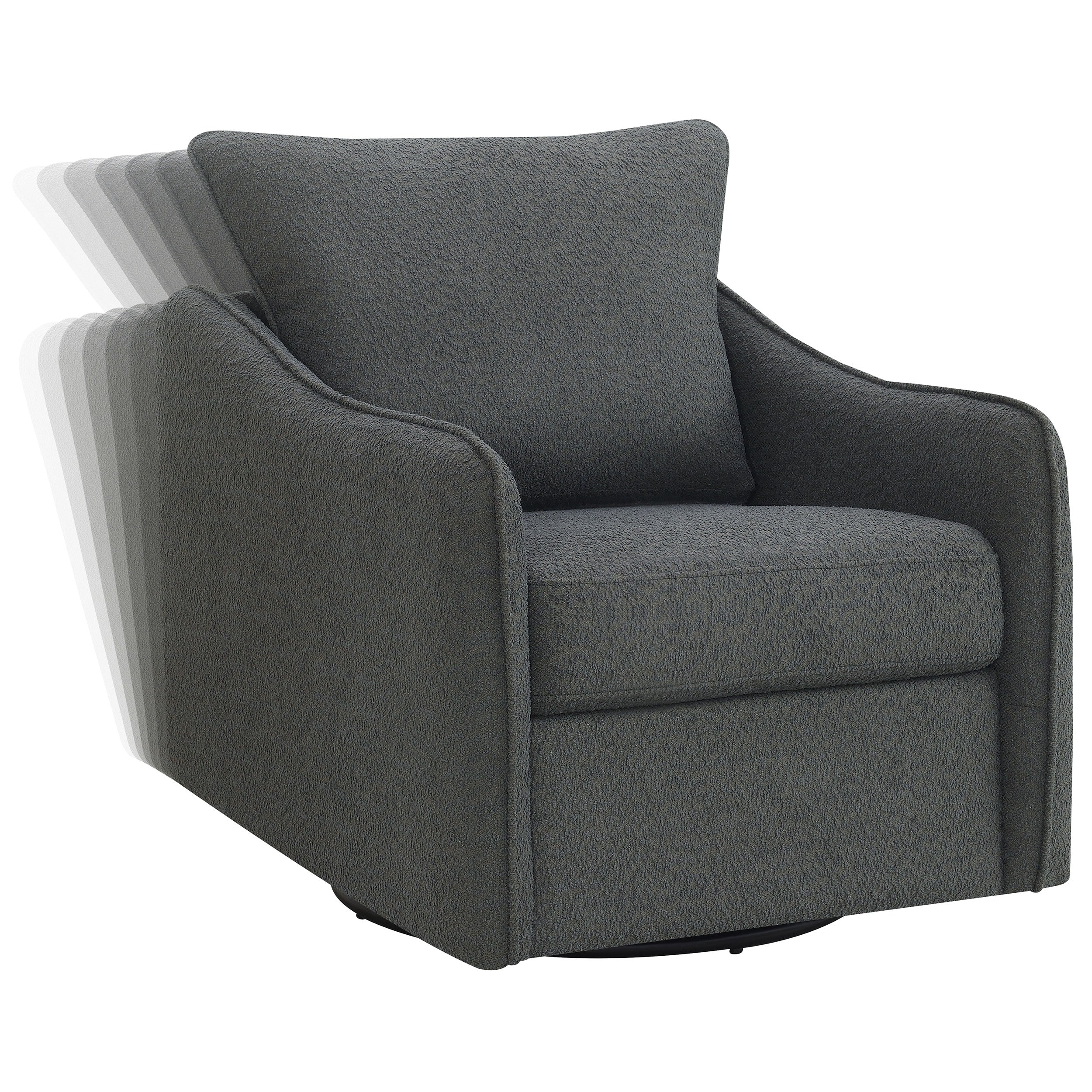 Madia Upholstered Swivel Glider Chair - Charcoal - Image 6