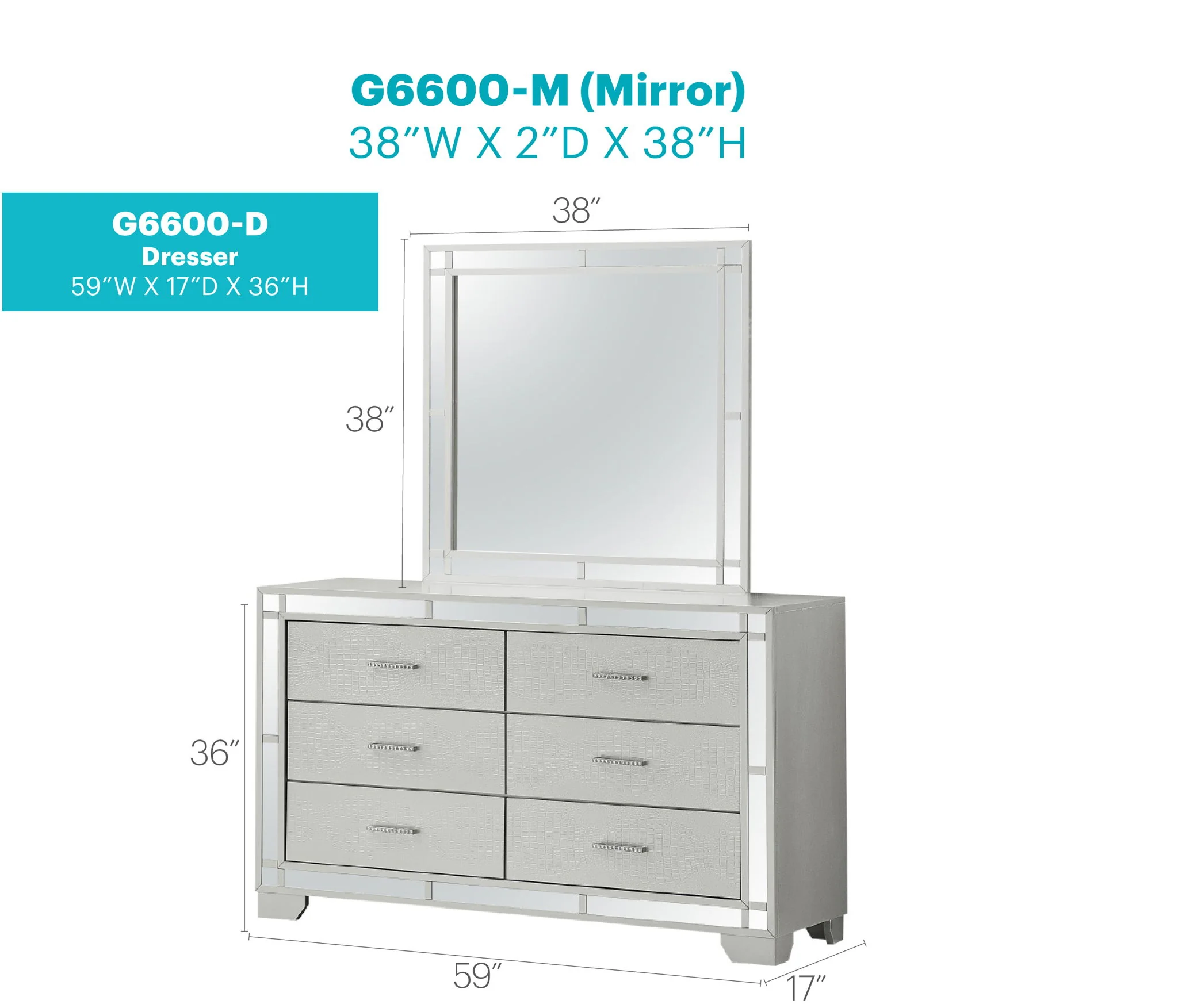 Madison - Dresser - Silver Champagne - Image 4