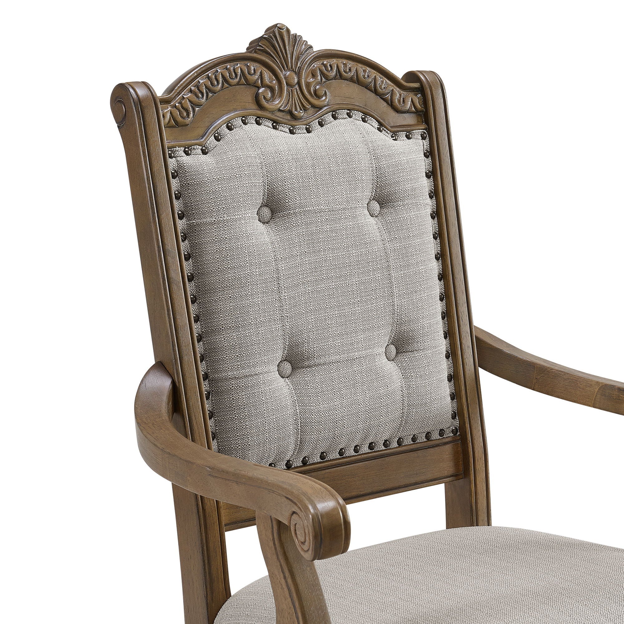 Madison Park - Dining Arm Chair (Set of 2) - Walnut / Beige - Image 4