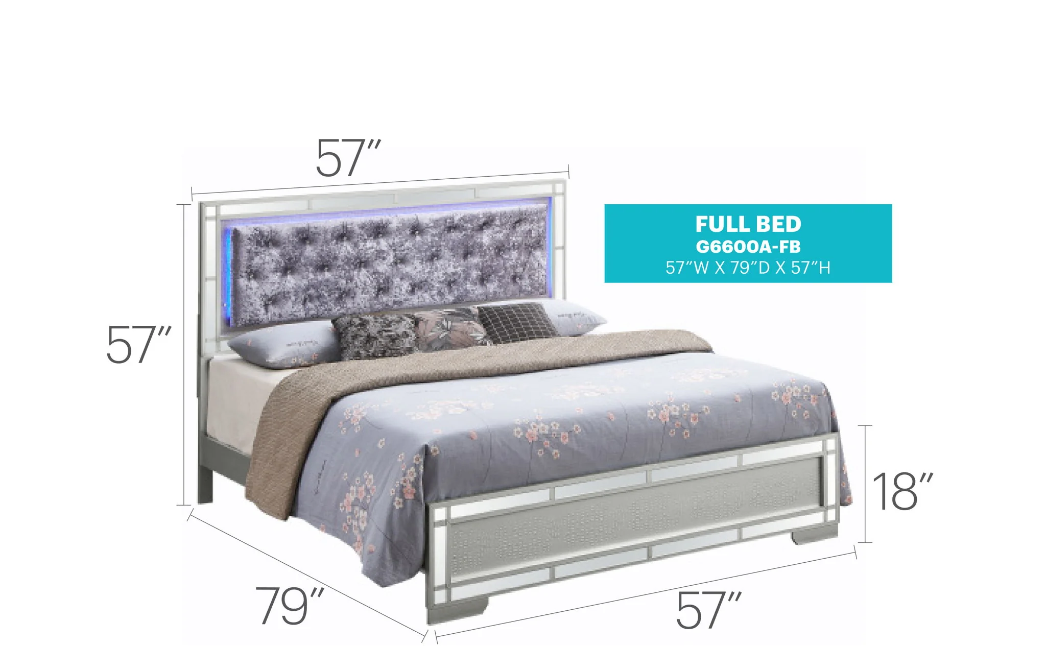 Madison - Upholstered Bed With LED - Image 3