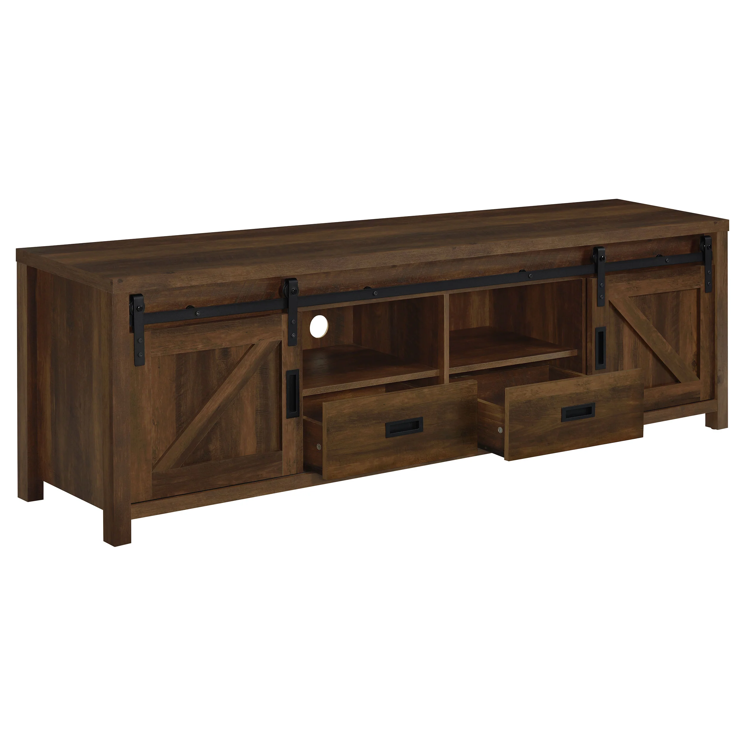 Madra 2-Door TV Stand, Dark Pine, 79-inch - Image 3
