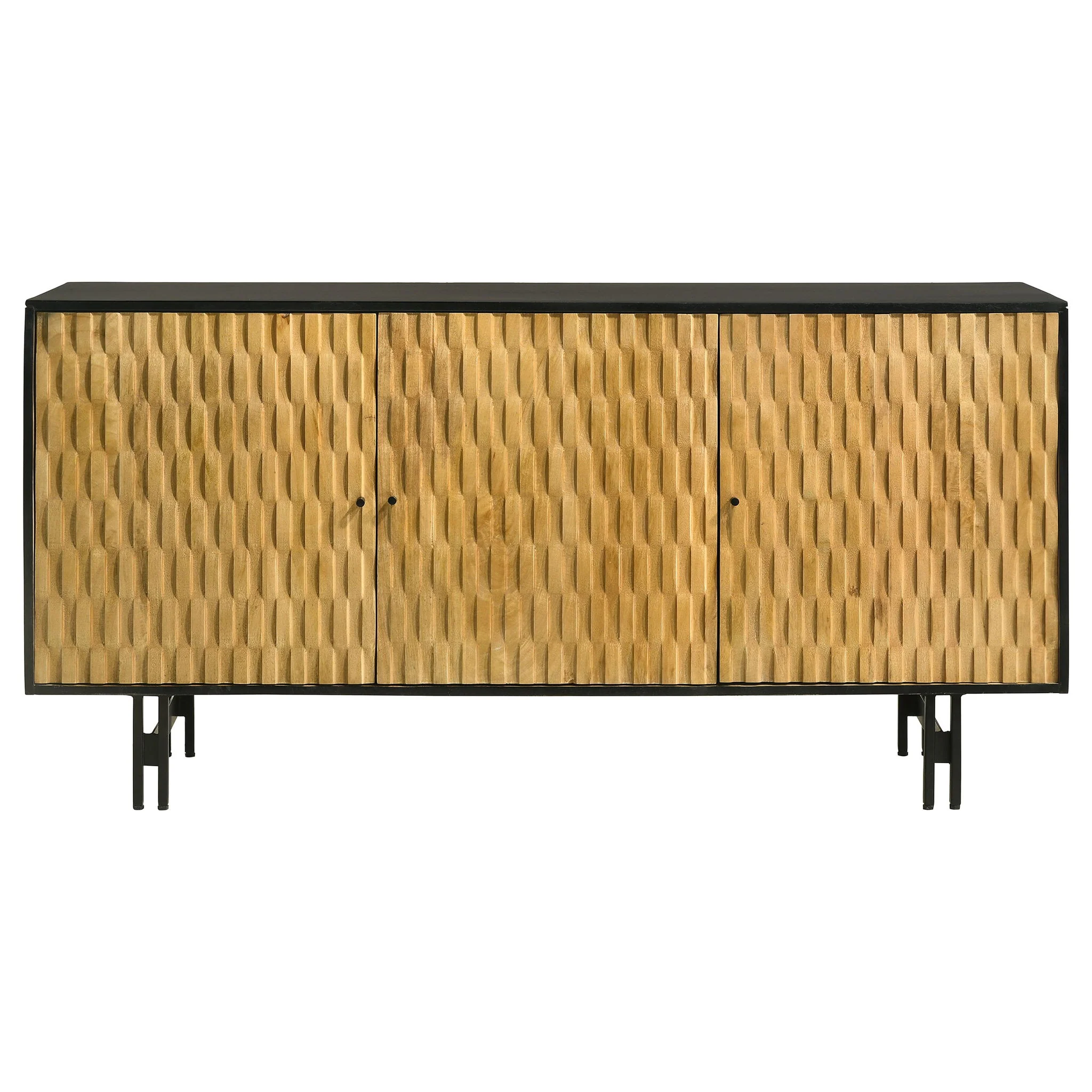Madrid - 3 Door Accent Cabinet Doors - Natural / Black - Image 3