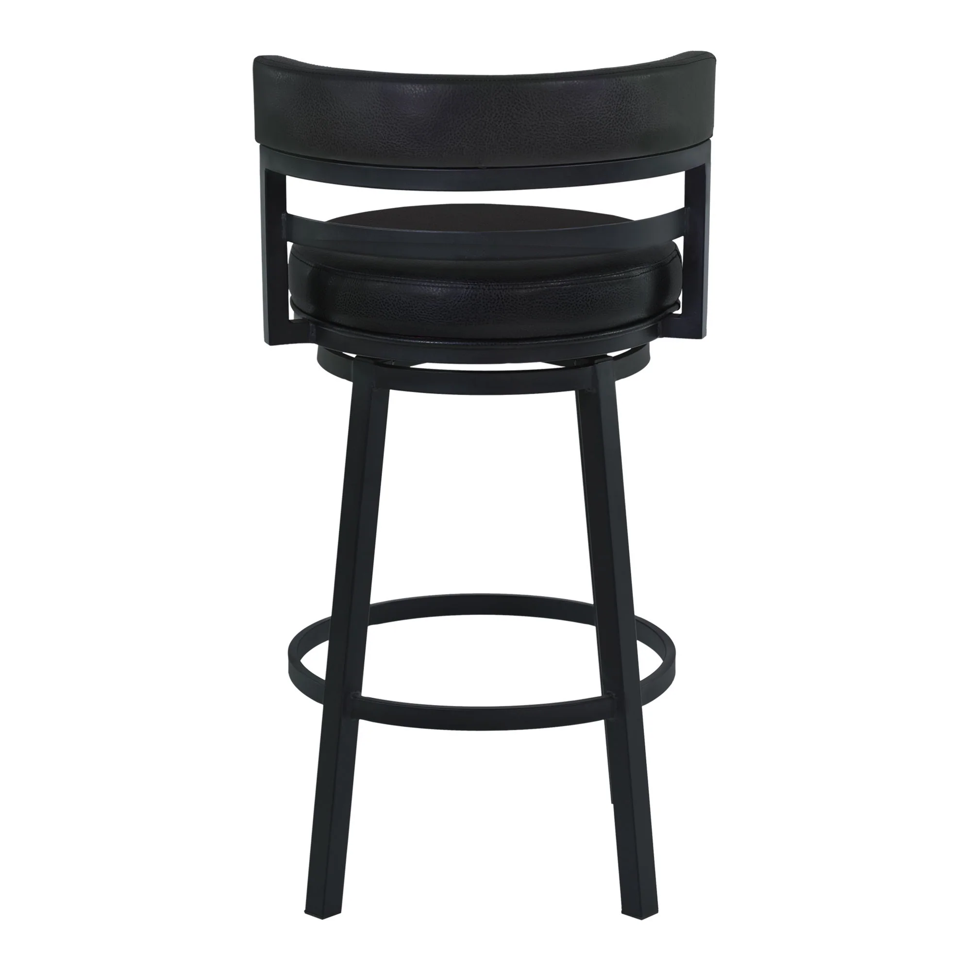 Madrid - 30" Bar Height Metal Swivel Barstool - Ford Black Pu And Black Finish - Image 9