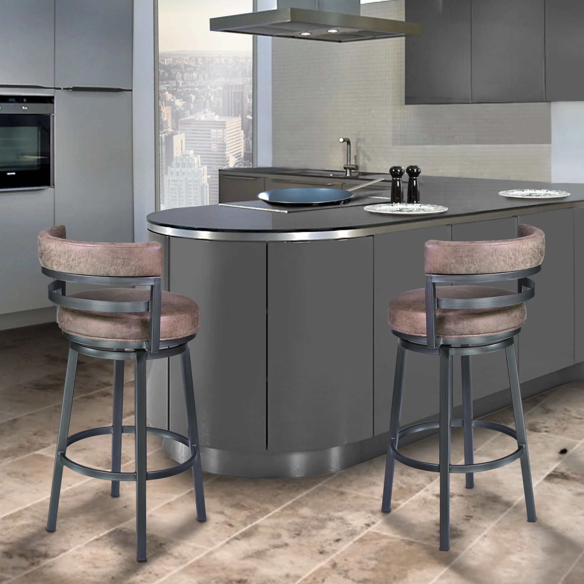 Madrid - Swivel Bar Stool - Mineral - Image 7