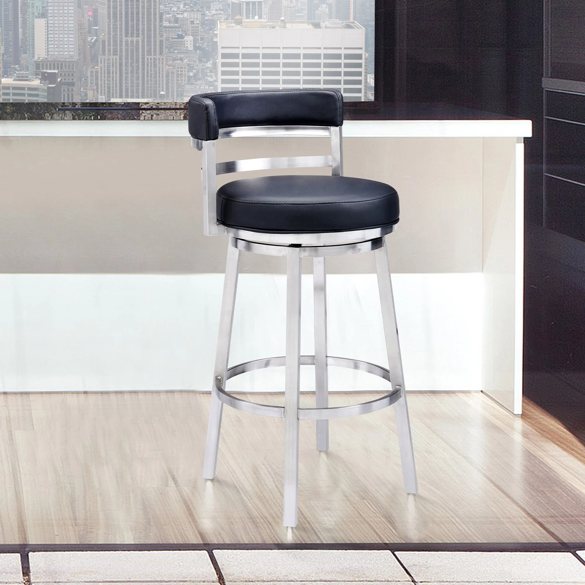 Madrid - Swivel Stainless Steel Bar Stool - Image 45