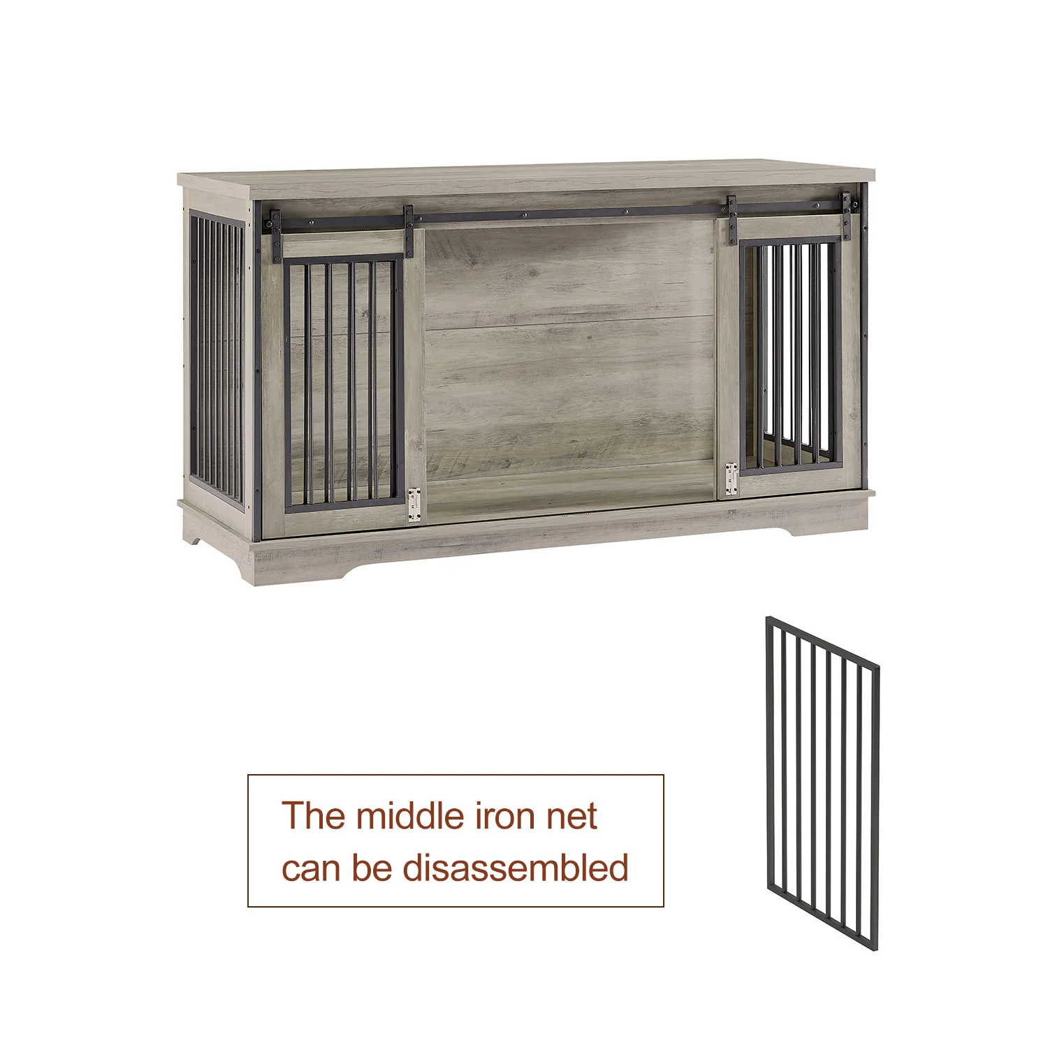 Magnus 61-Inch Dual Dog Crate TV Stand with Sliding Doors and Storage Drawers - Image 12