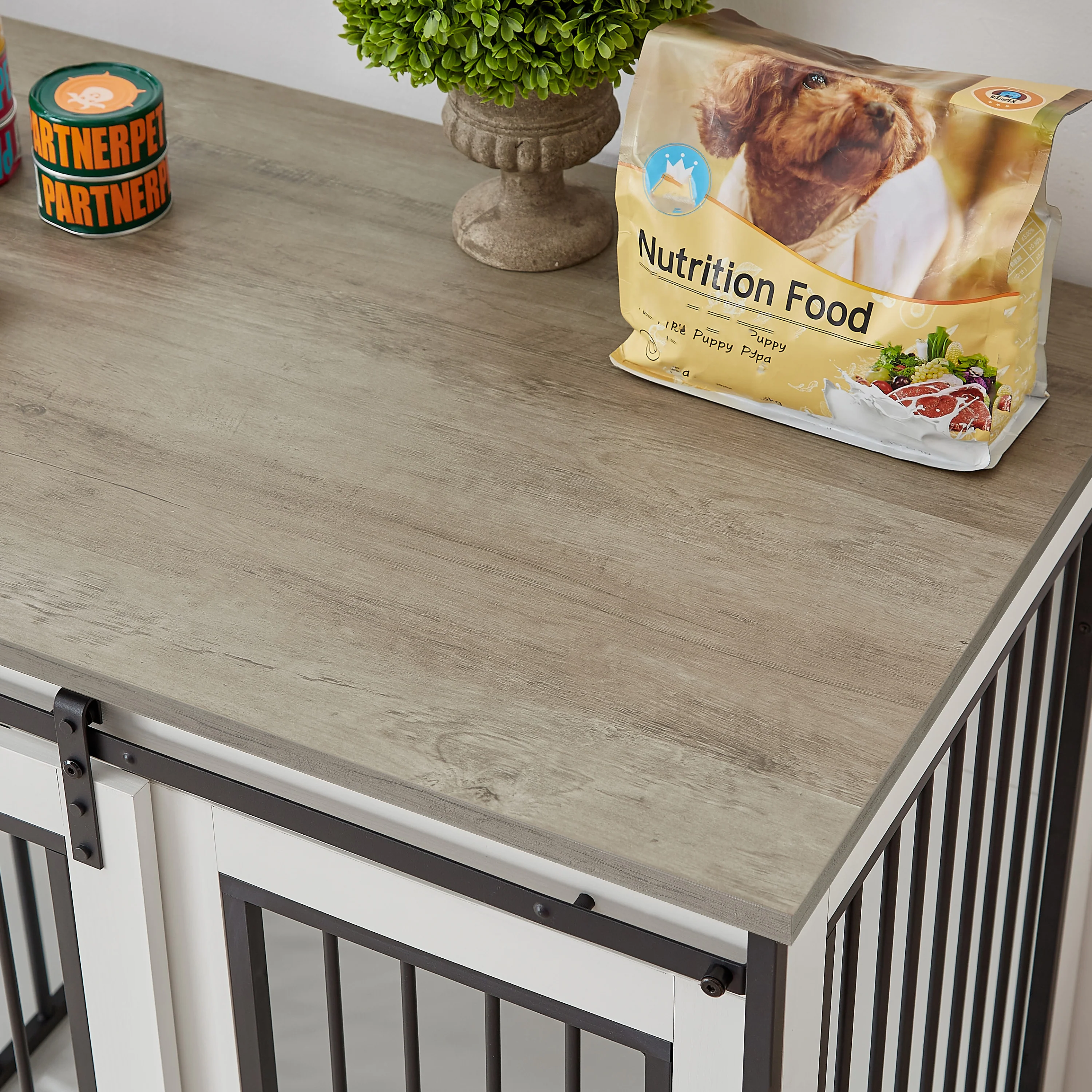 Magnus 61-Inch Dual Dog Crate TV Stand with Sliding Doors and Storage Drawers - Image 34