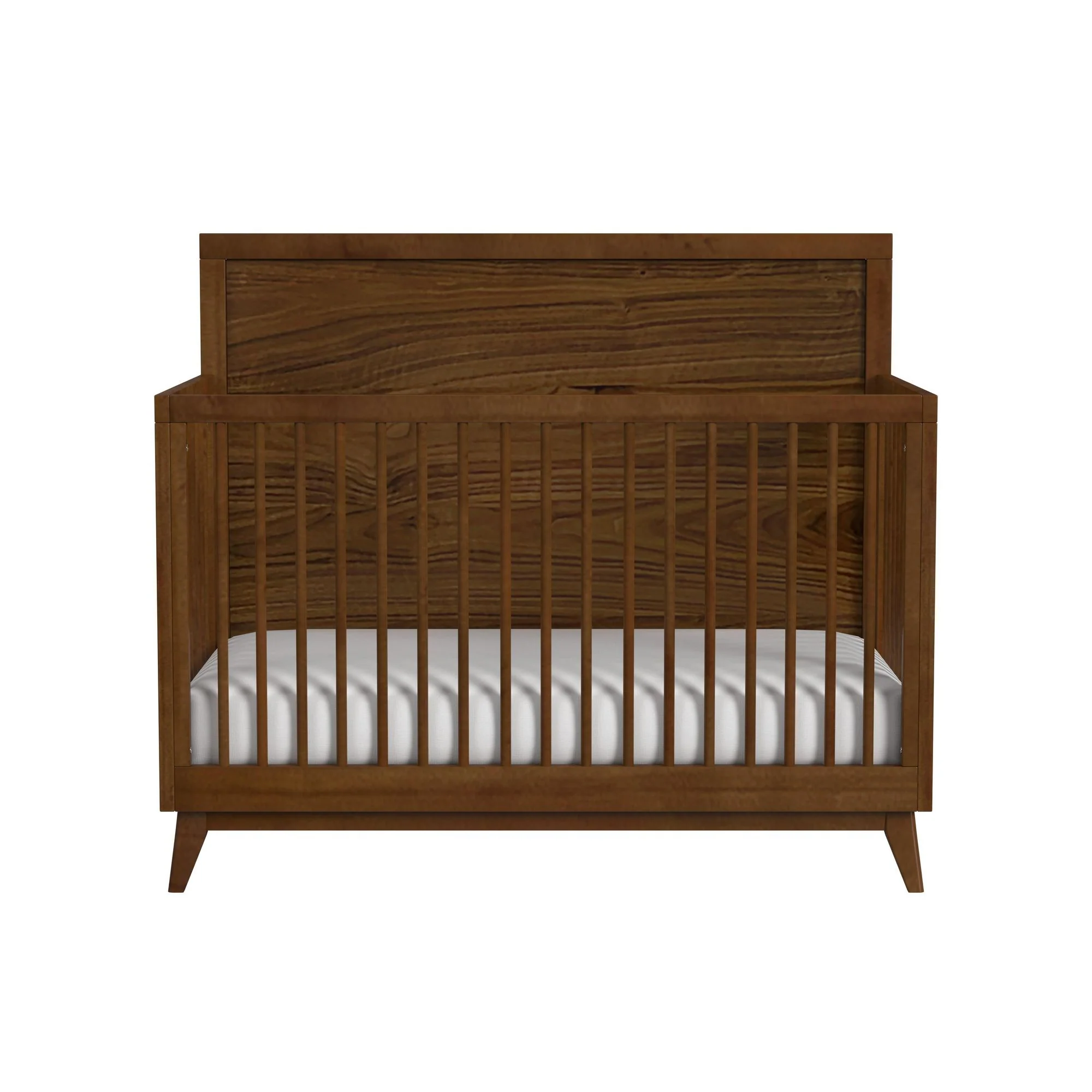 Malia - Crib With High Headboard And Guardrail - Walnut - Image 3
