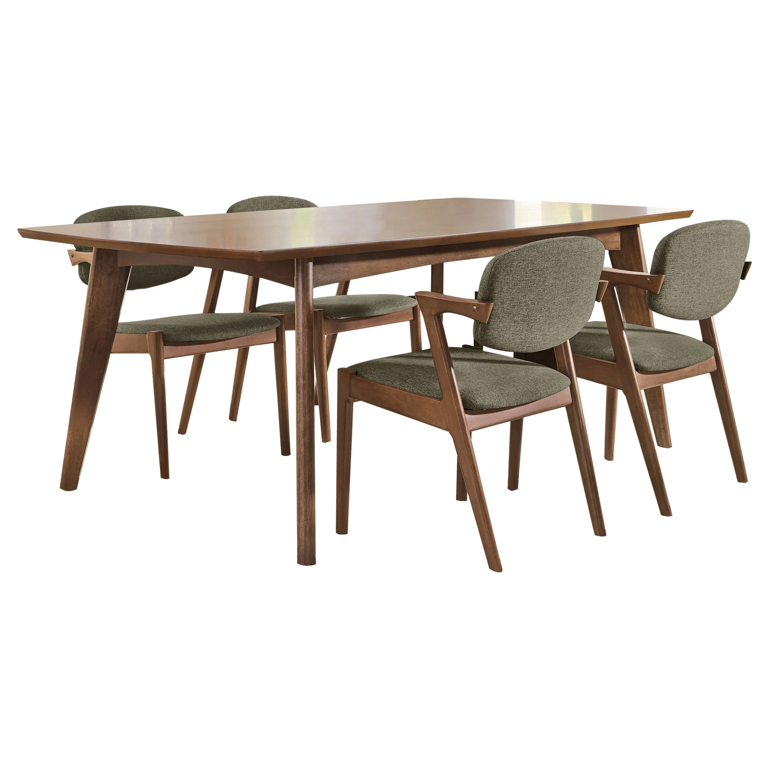 Malone 5-Piece Rectangular Dining Table Set Dark Walnut - Image 5