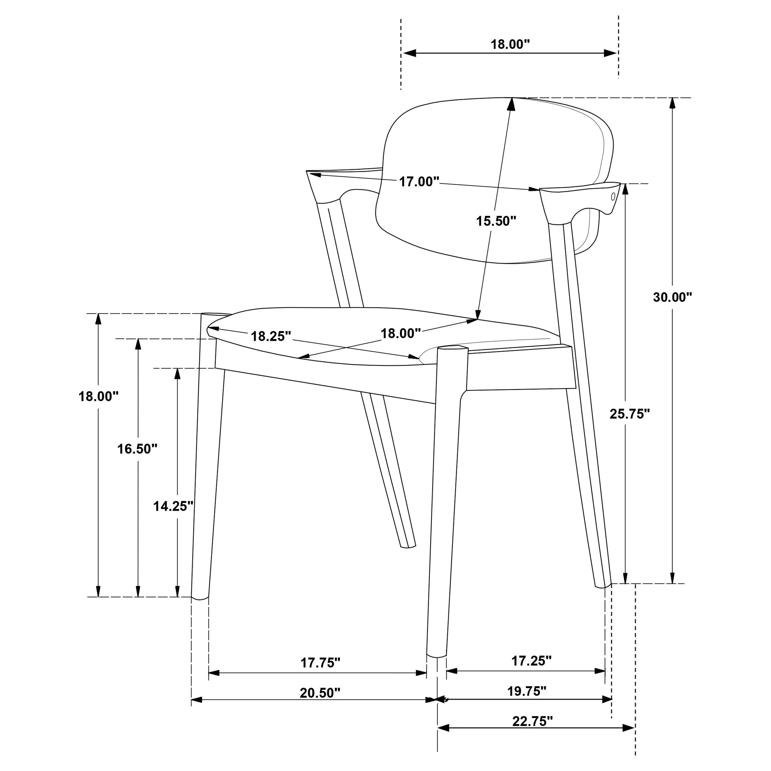 Malone Padded Wood Dining Arm Chair Dark Walnut Set of 2 - Image 11