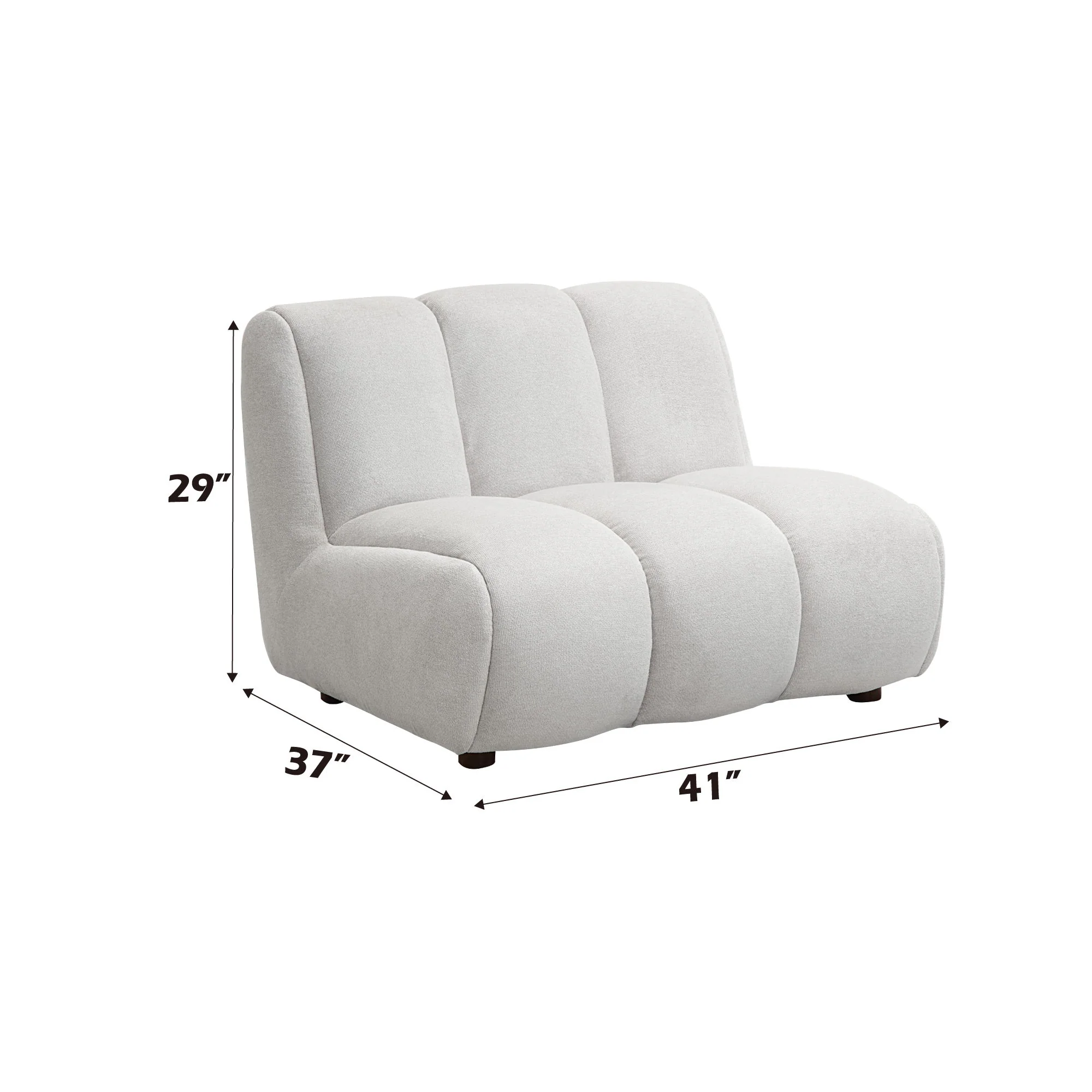 Manilla - Sectional Sofa With Chair - Ivory White - Image 4