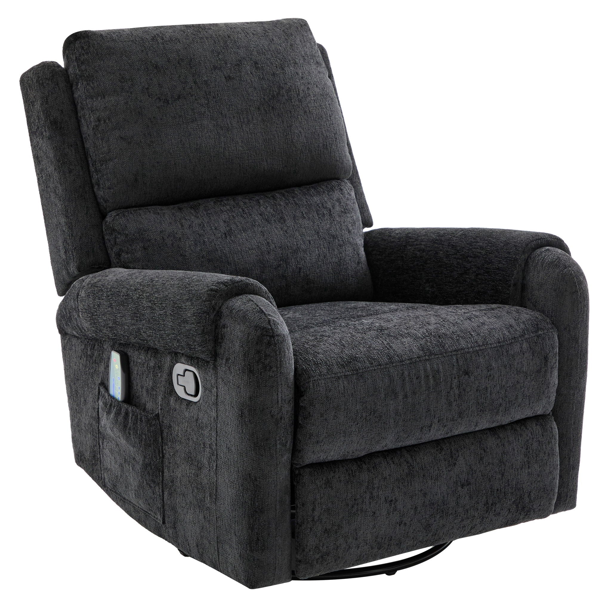 Manual Recliner Massage Chair With Swivel Rocker, 8 Massage Modes, Side Storage Pocket - Image 27