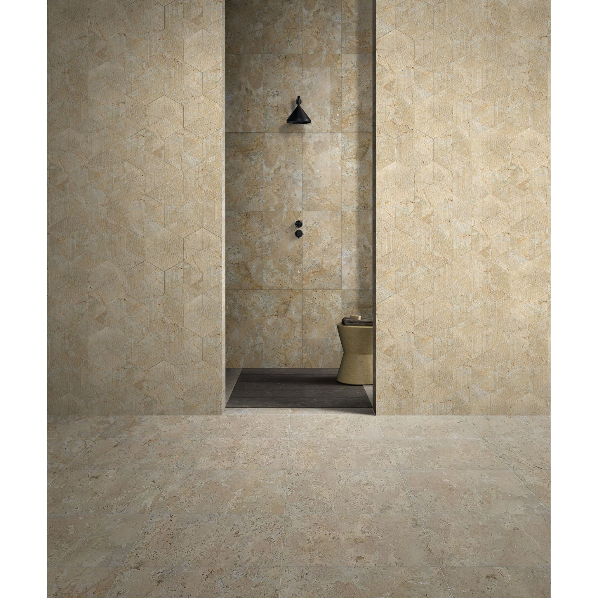 Marble Tile For Floor And Wall Honed 12 X 24" Stone (Set of 4) - Beige / Gold - Image 5