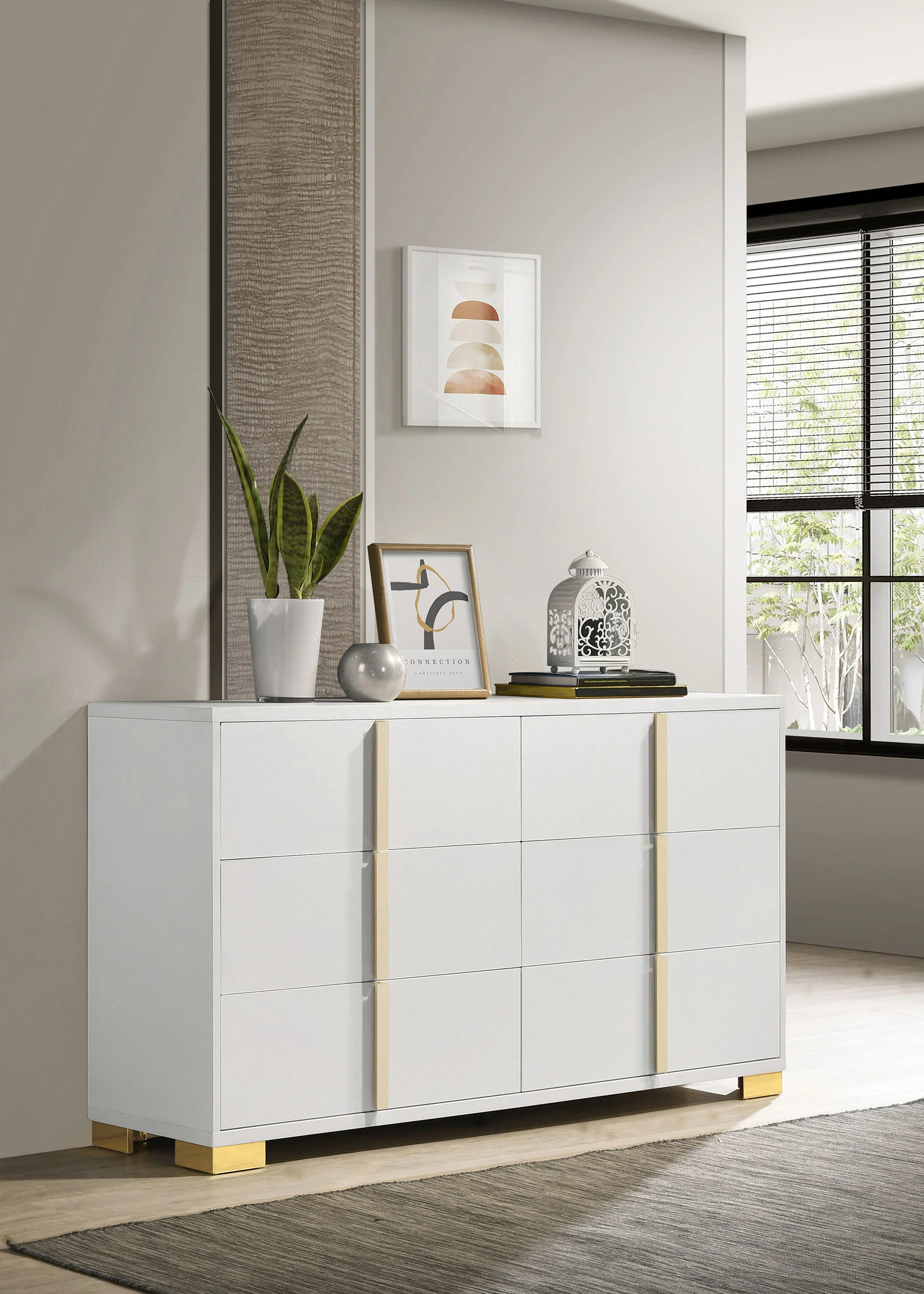 Marceline 6-Drawer Dresser in White - Image 5