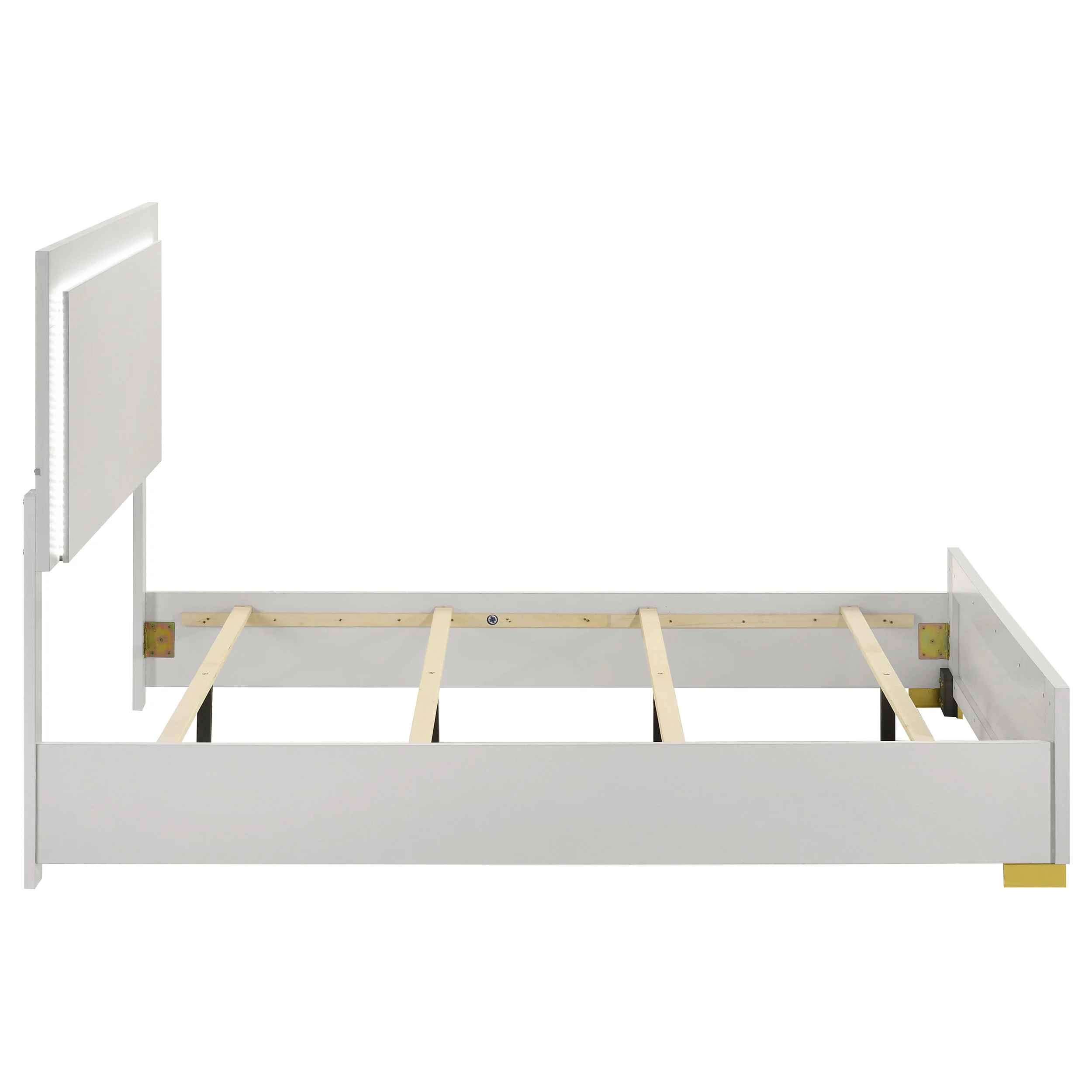 Marceline Wood Full LED Panel Bed White - Image 6