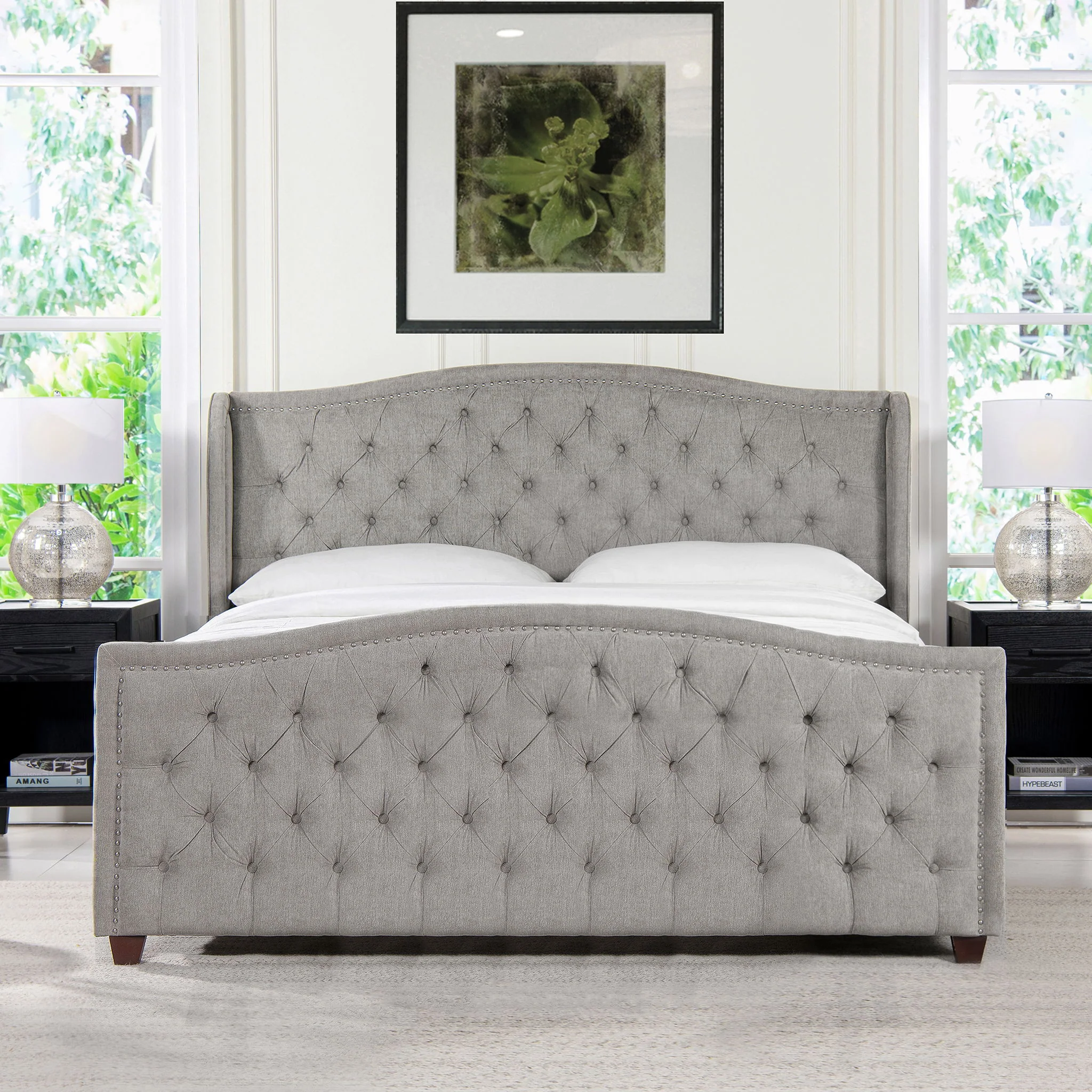Marcella - Upholstered Shelter Headboard Bed Set - Image 8