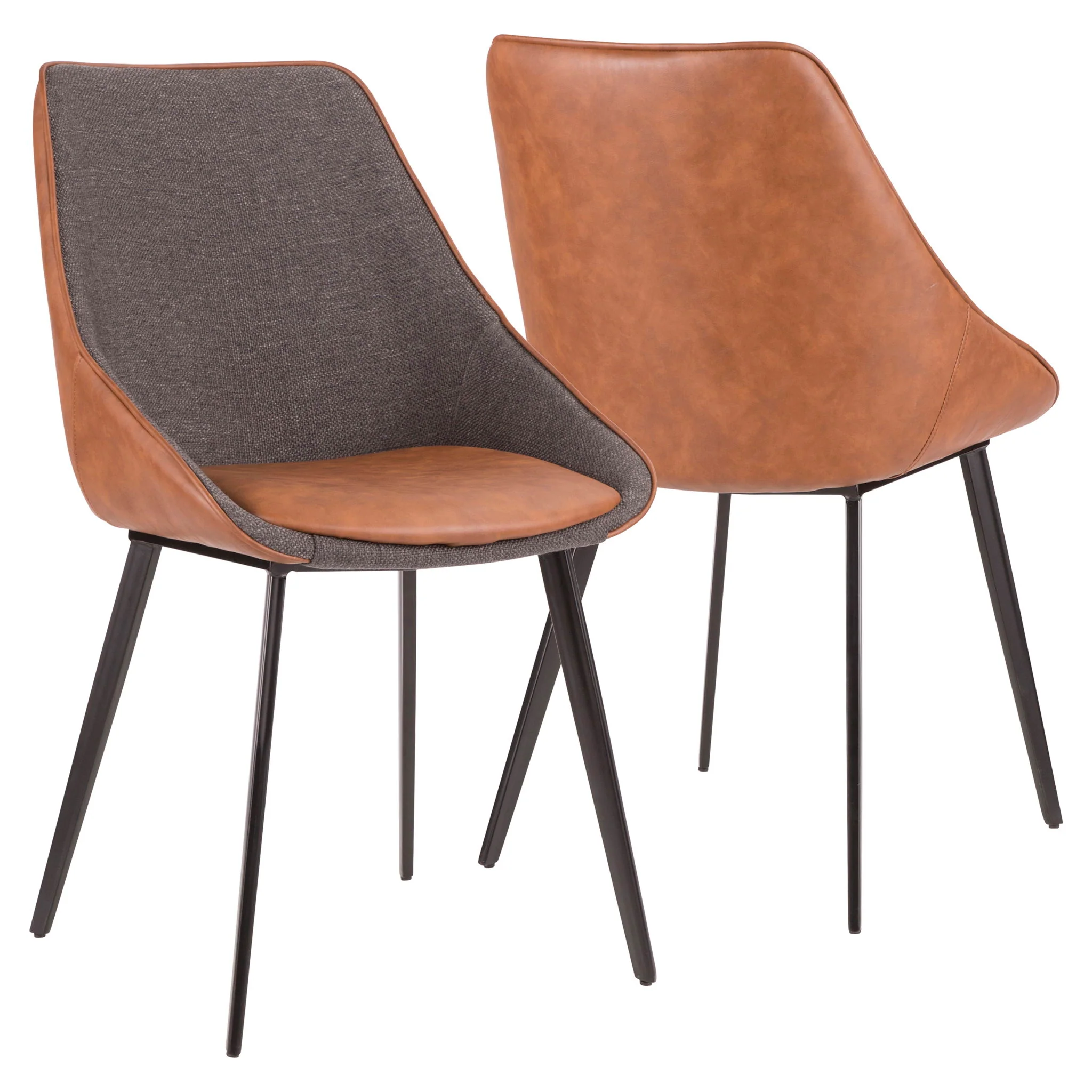 Marche - Contemporary Two Tone Chair (Set of 2) - Brown / Gray - Image 5