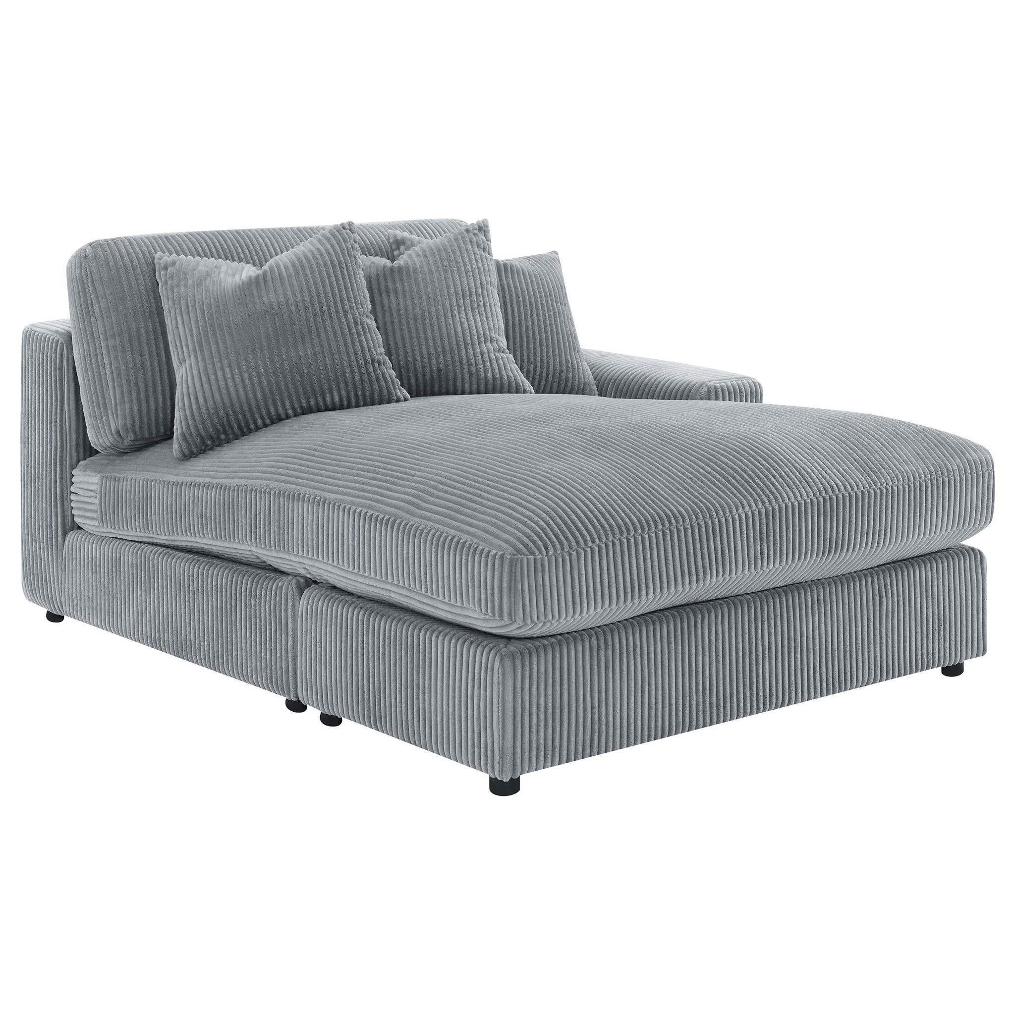 Marcus - Fog Track Arms Reversible Sectional With Pillows - Fog - Image 6