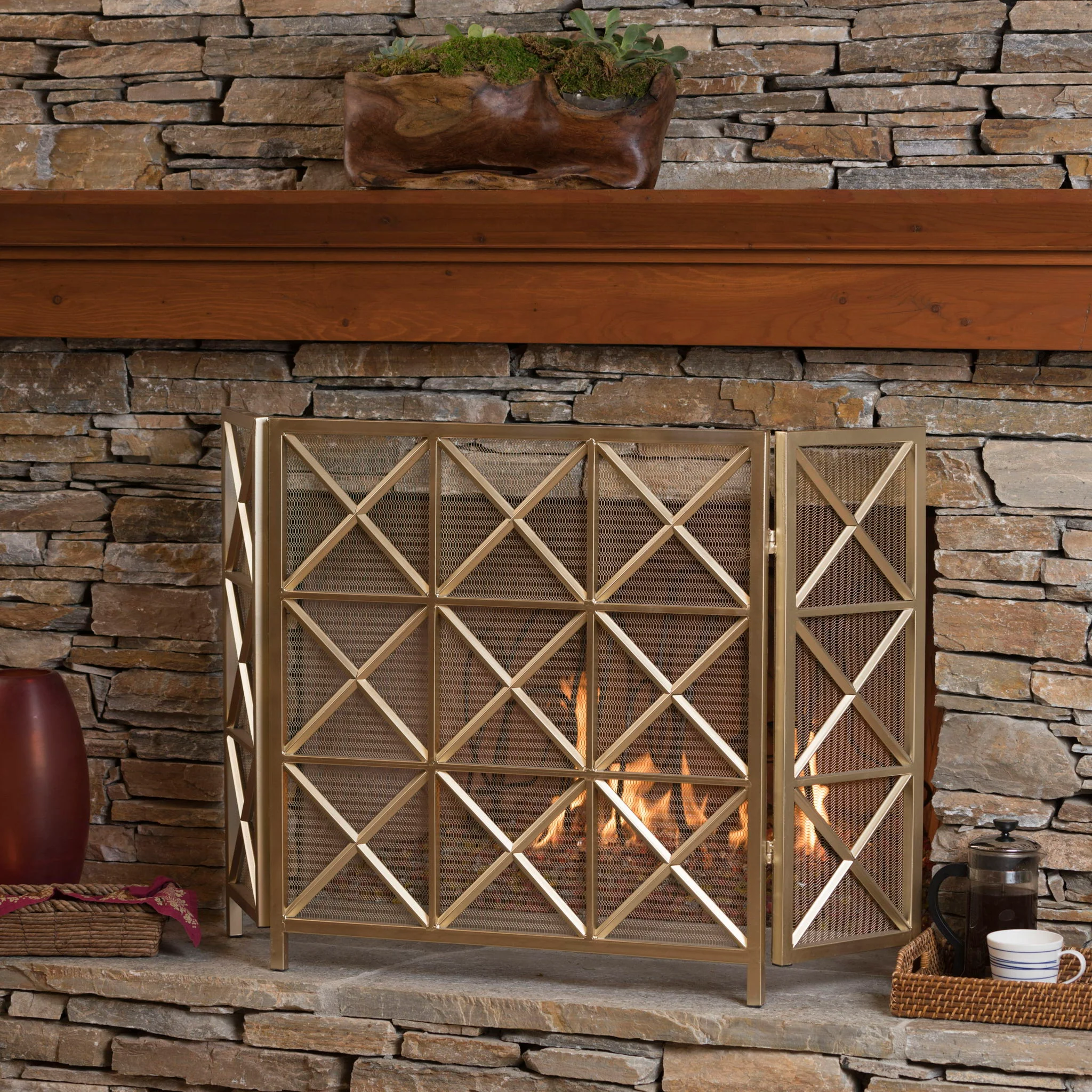 Margaret - 3 Panel Fireplace Screen Iron - Image 9
