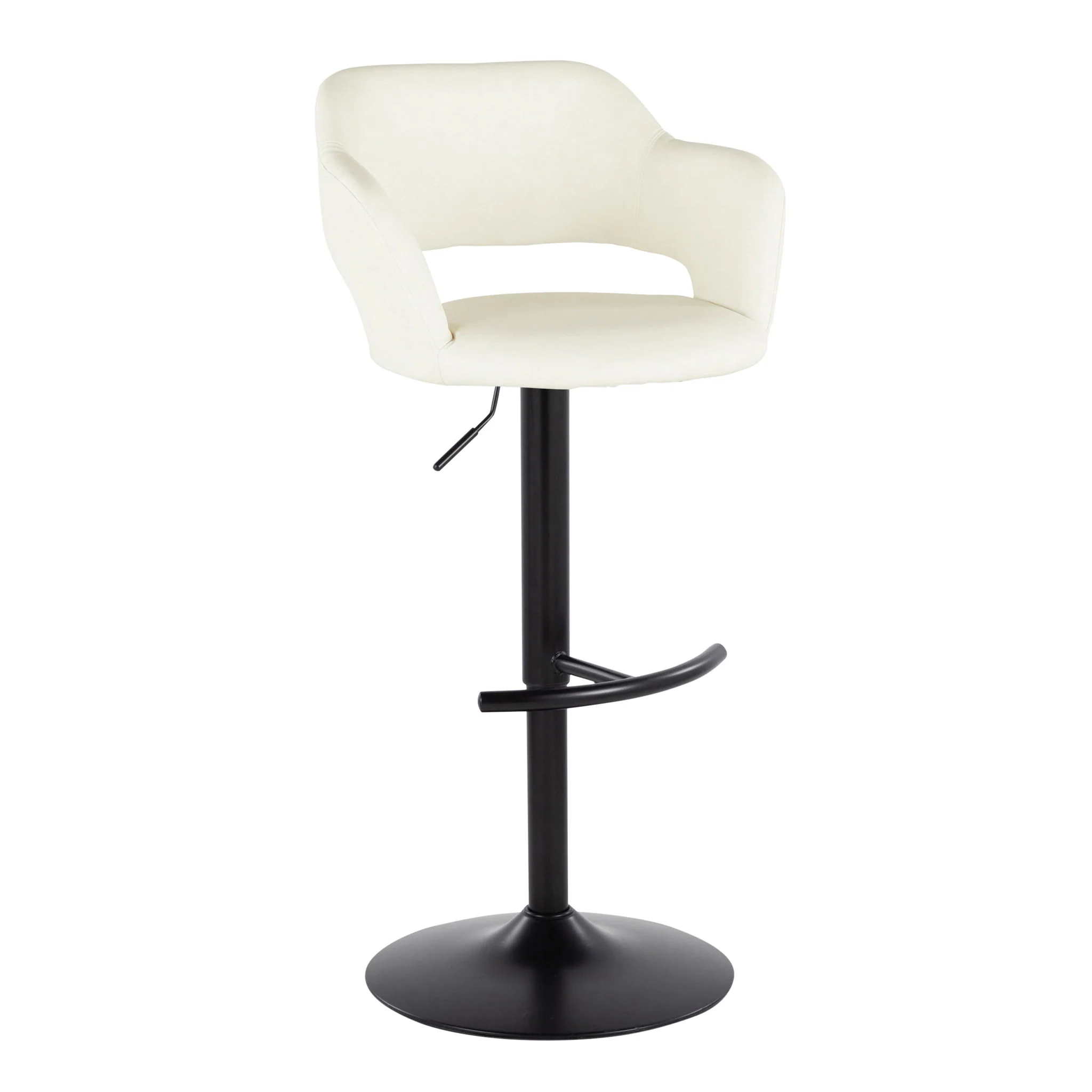 Margarite - Contemporary Adjustable Barstool With Swivel With Rounded T Footrest (Set of 2) - Image 13