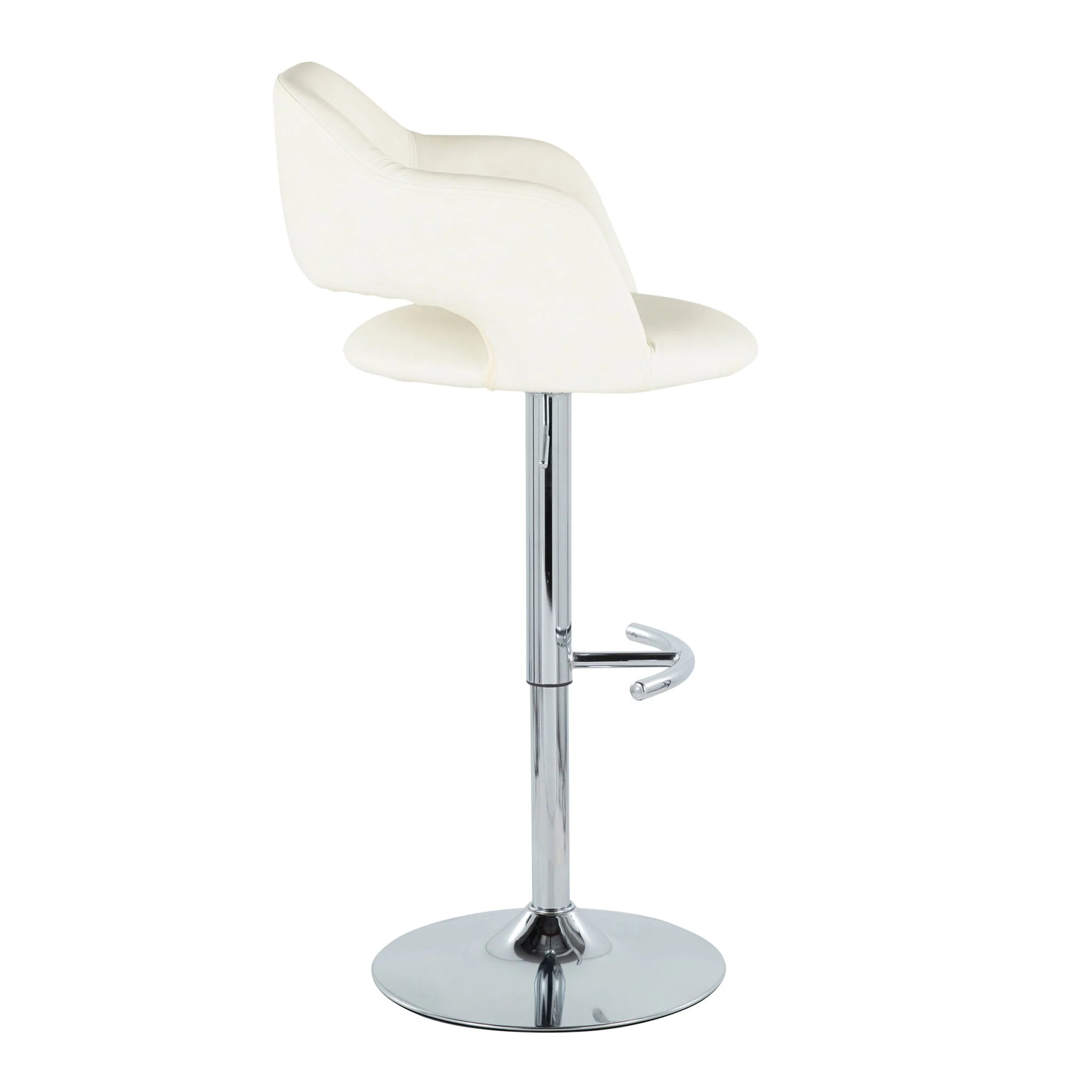 Margarite - Contemporary Ajustable Barstool With Swivel With Rounded T Footrest (Set of 2) - Image 18