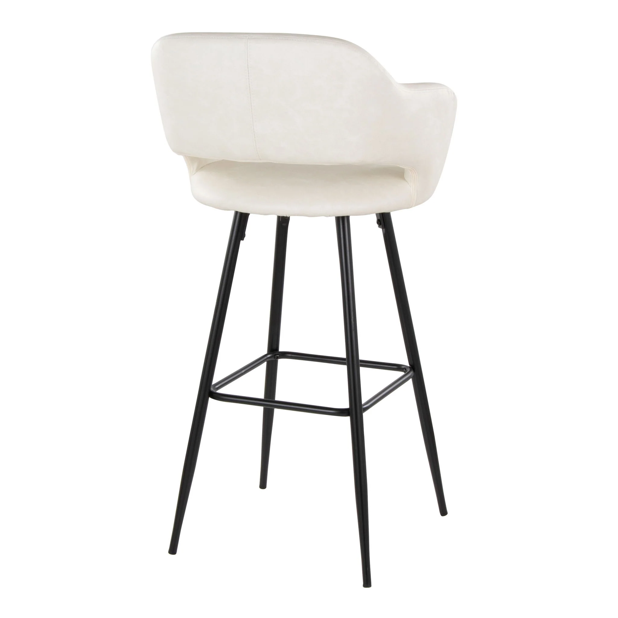 Margarite - Contemporary Fixed Height BarStool With Square Footrest (Set of 2) - Image 10