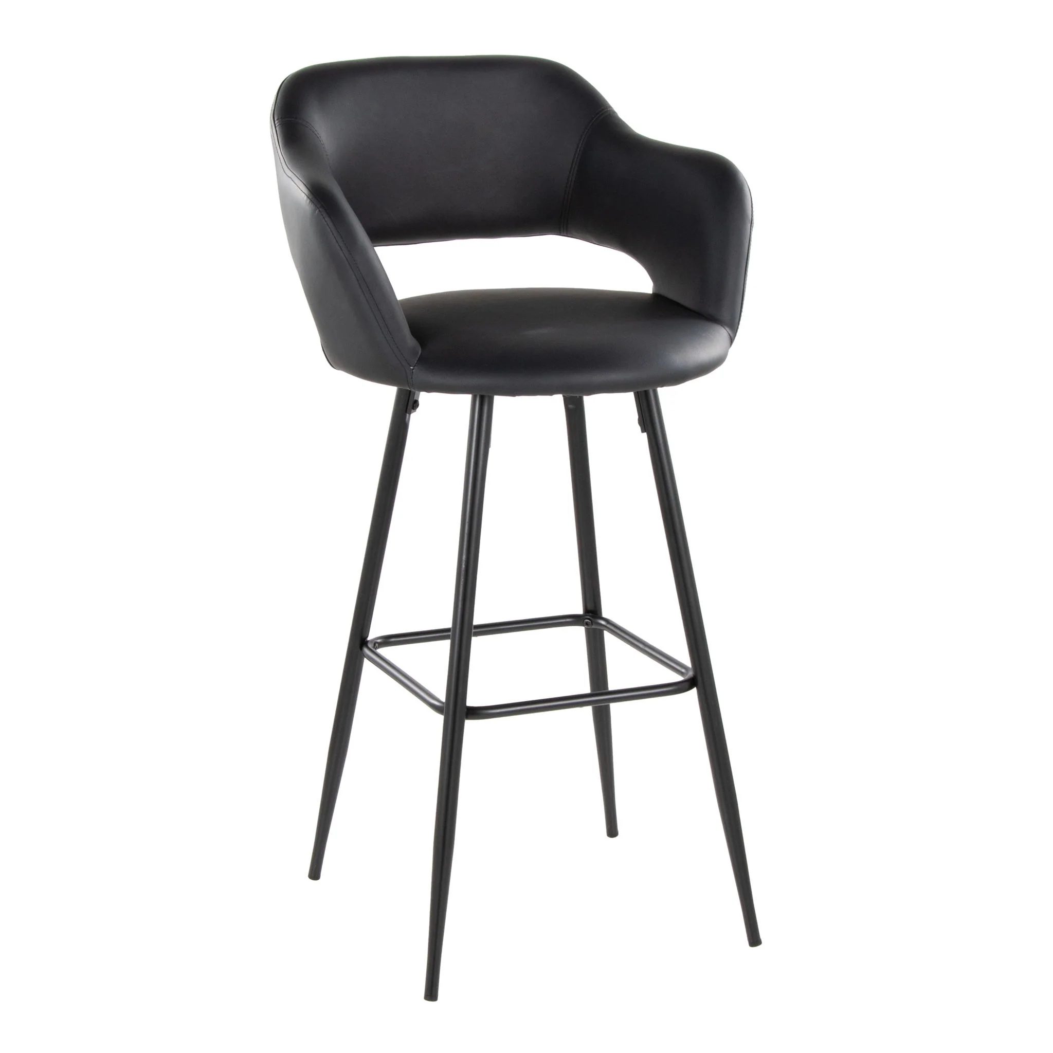 Margarite - Contemporary Fixed Height BarStool With Square Footrest (Set of 2) - Image 14