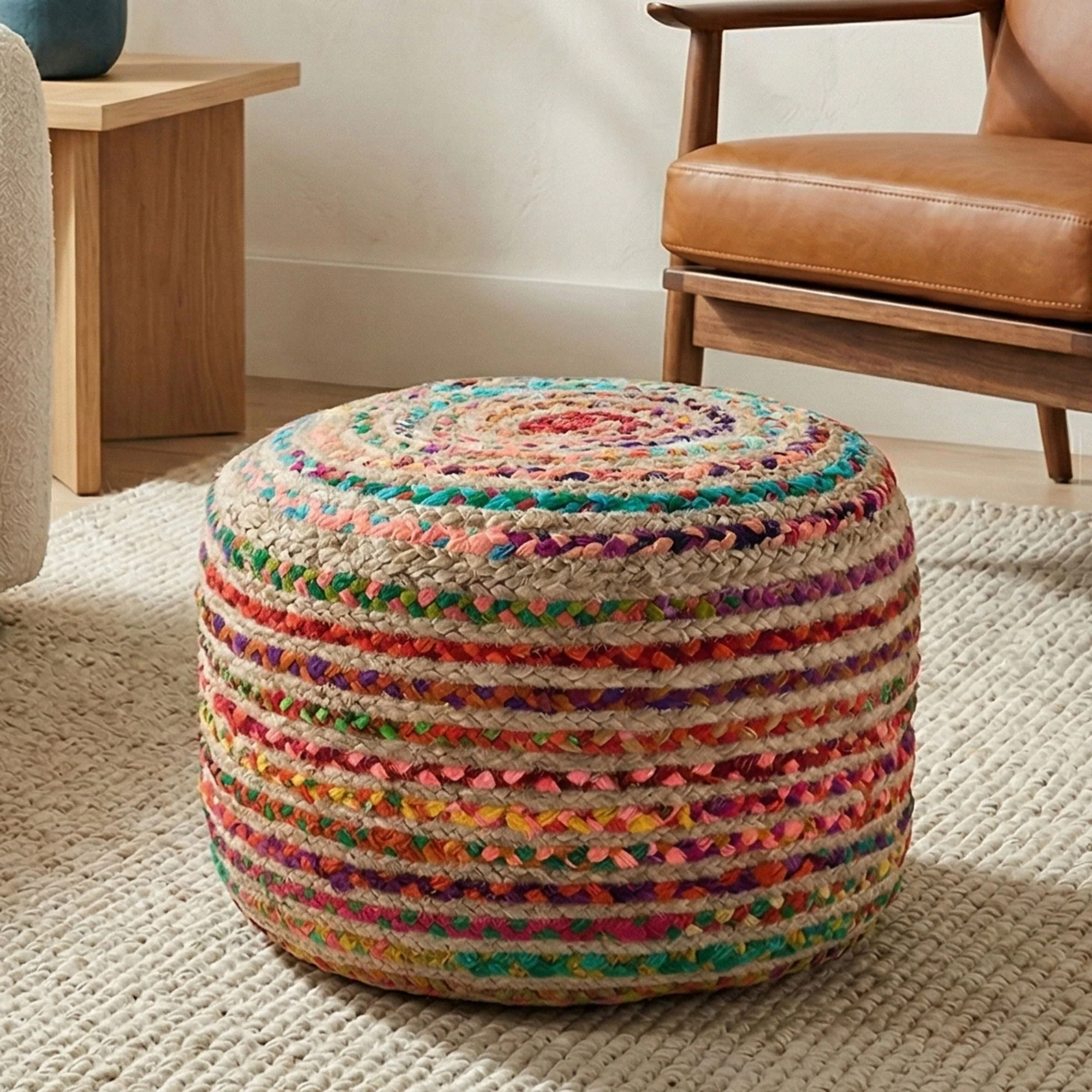 Margo - Handcrafted Round Pouf - Image 9