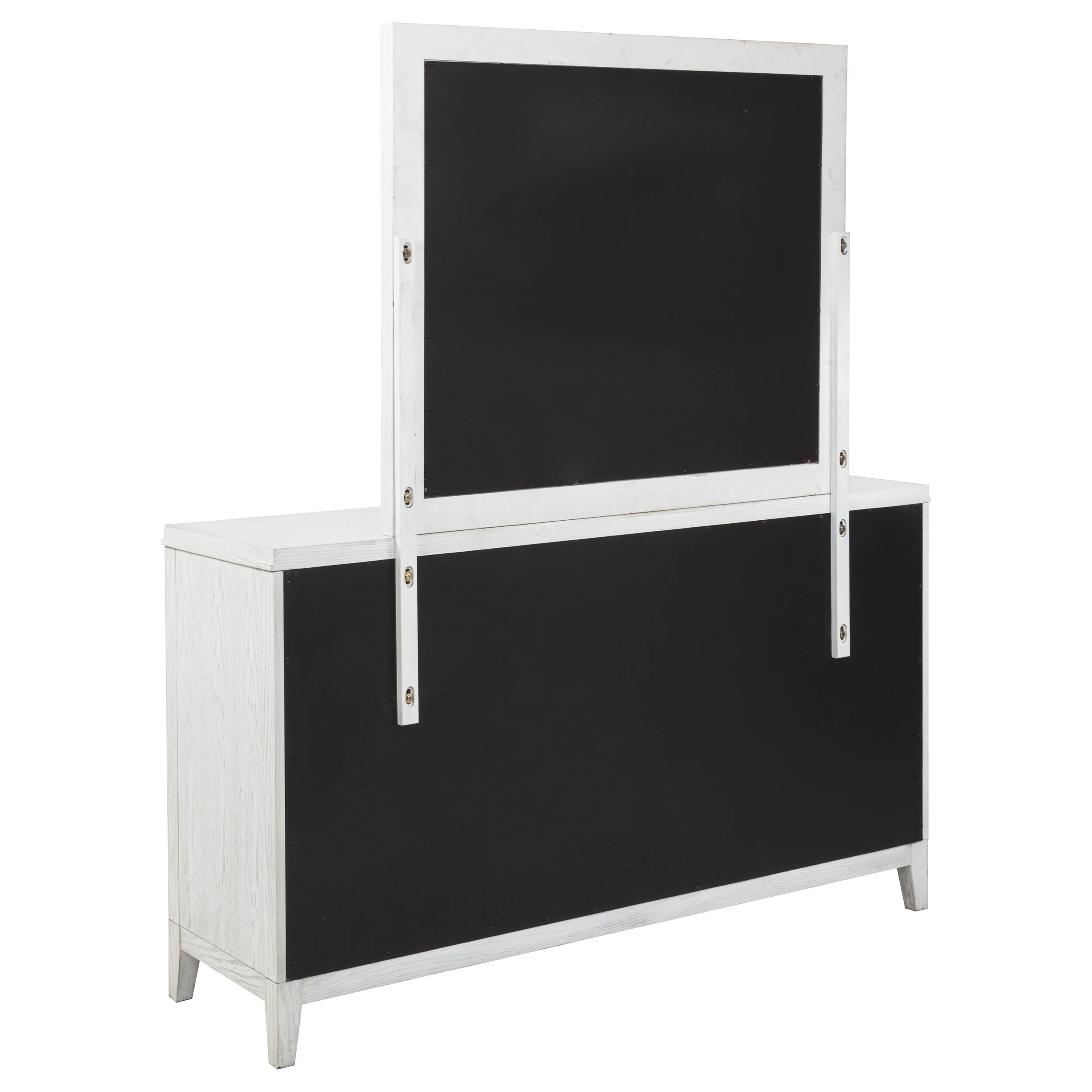 Marielle 6-Drawer Dresser with Mirror in Distressed White - Image 9