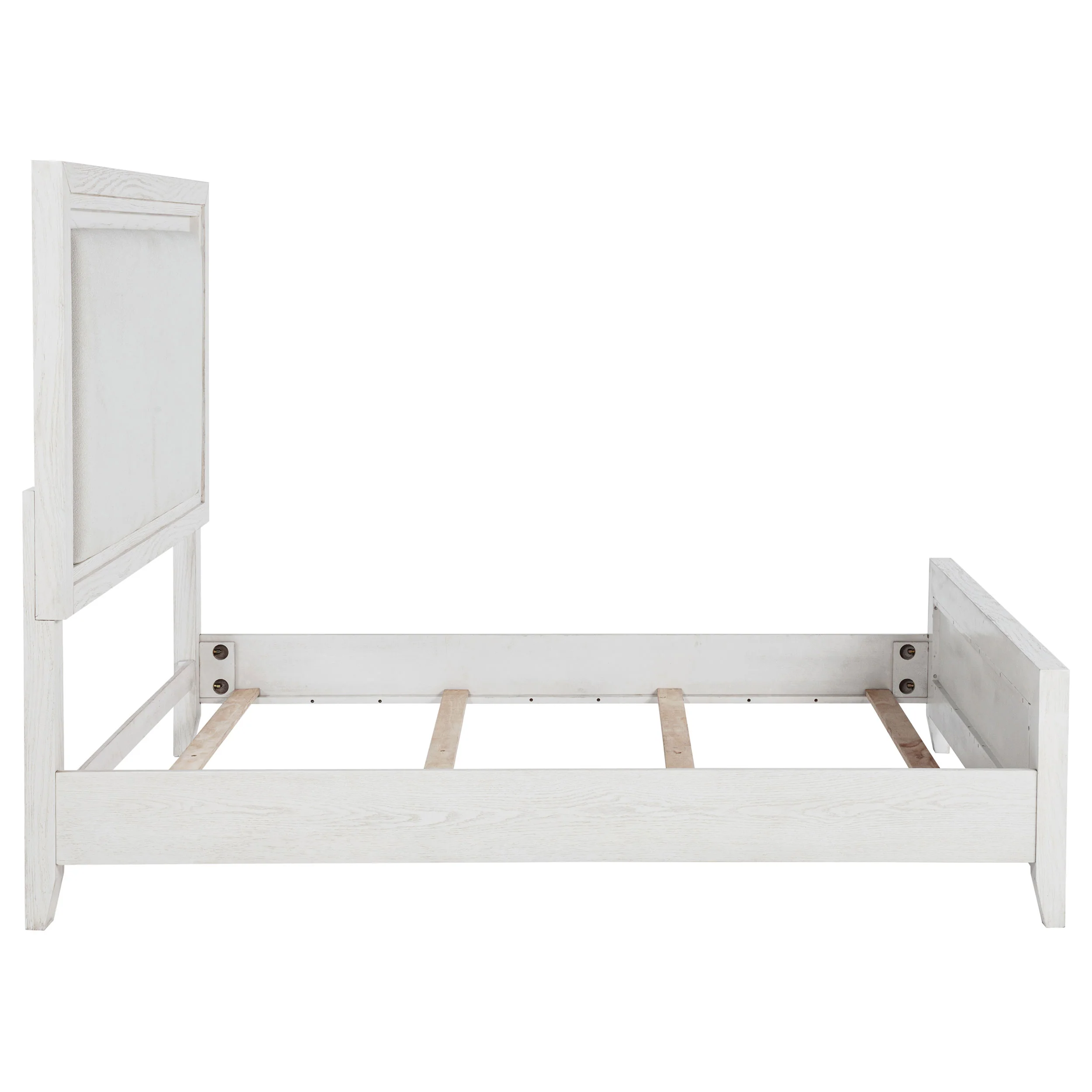 Marielle Queen Upholstered Panel Bed Distressed White - Image 9