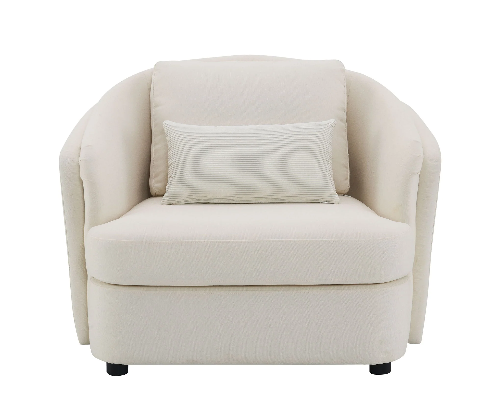Mariko - Linen Chair With 1 Toss Pillow - Beige - Image 3