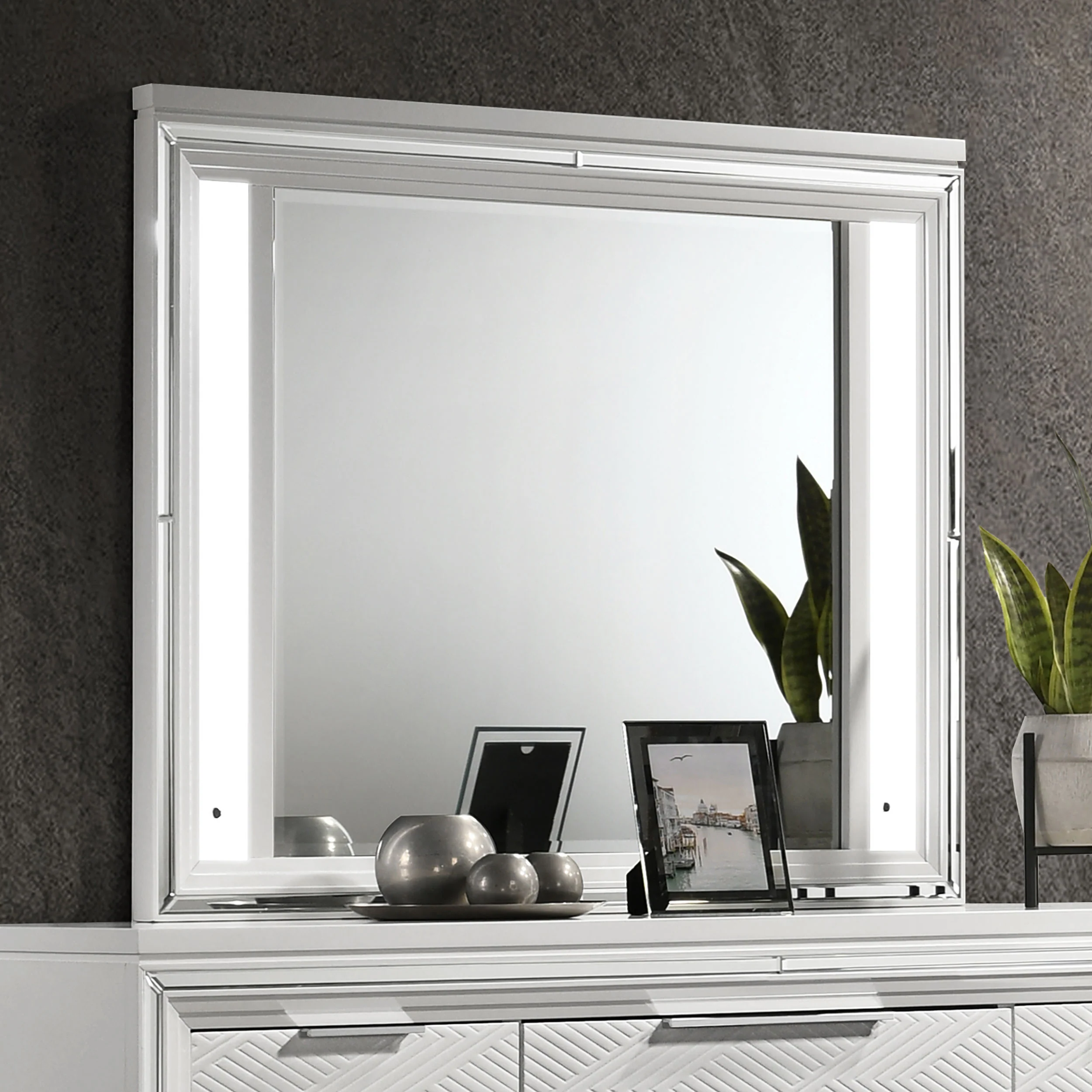 Marmore LED Dresser Mirror White - Image 3