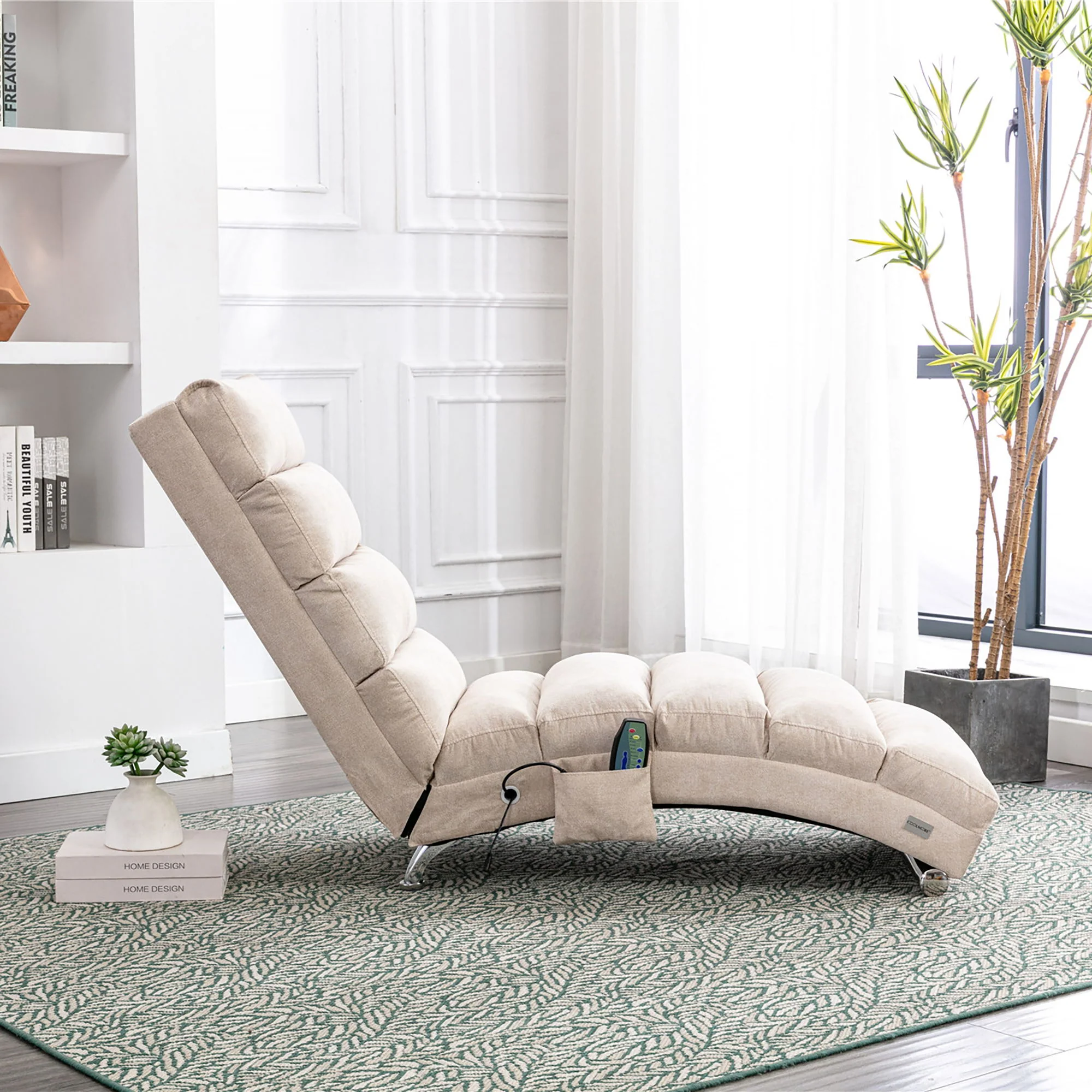 Massage Chaise Lounge Indoor With Remote Control, Ergonomic Electric Massage Lounger - Image 36