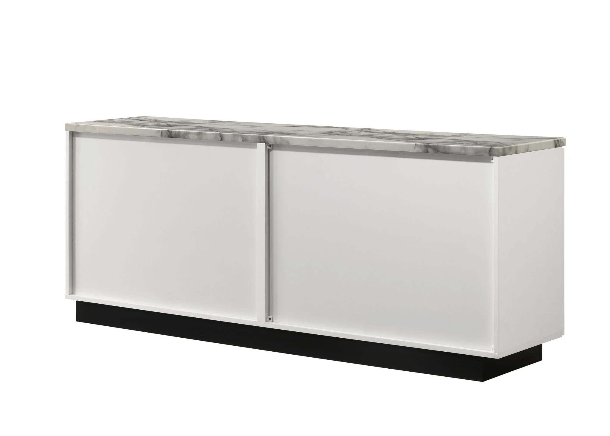 Matilda - Cabinet Console Table With White Faux Marble Top - White - Image 3