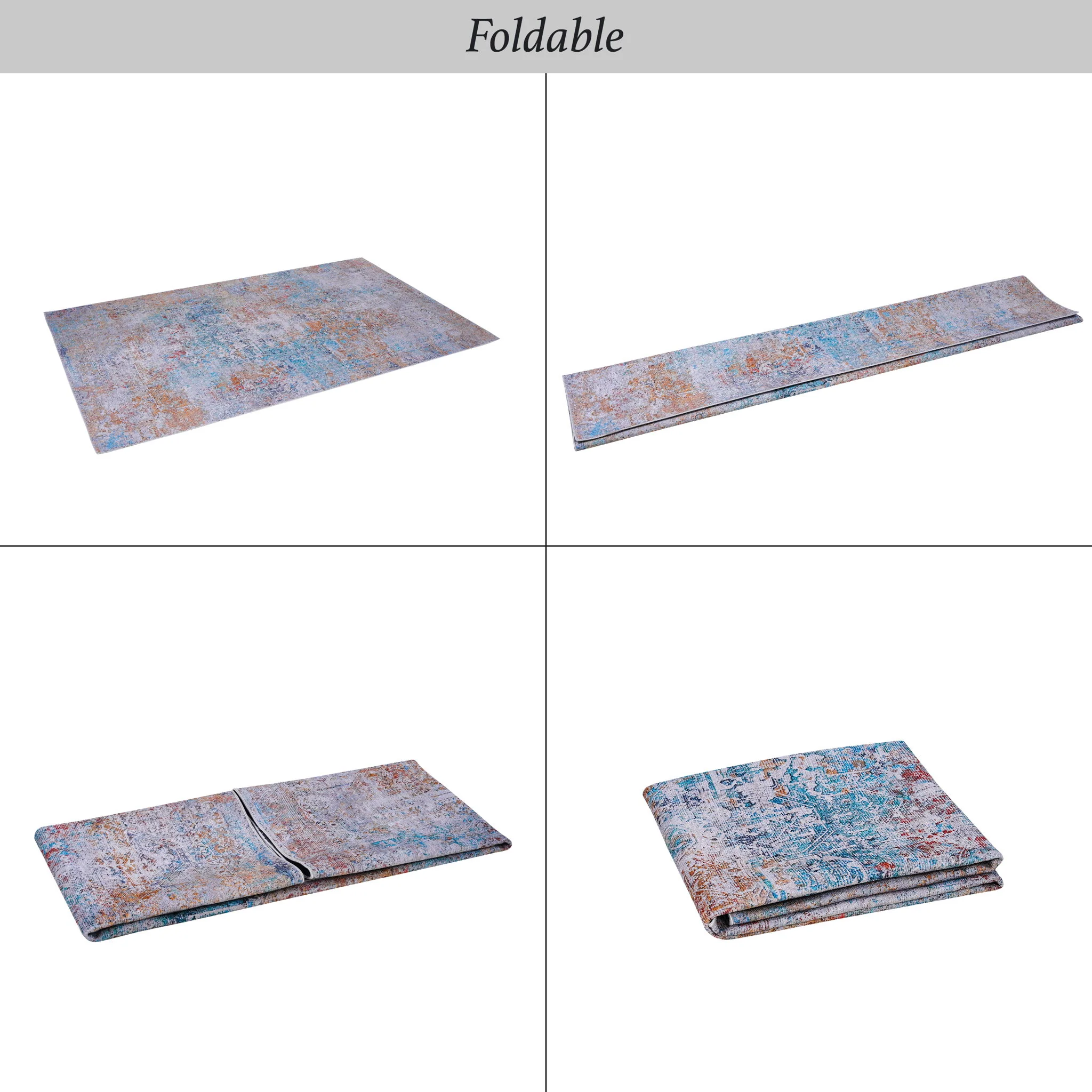 Maval - 6' X 9' Washable Area Rug - Yellow - Image 5