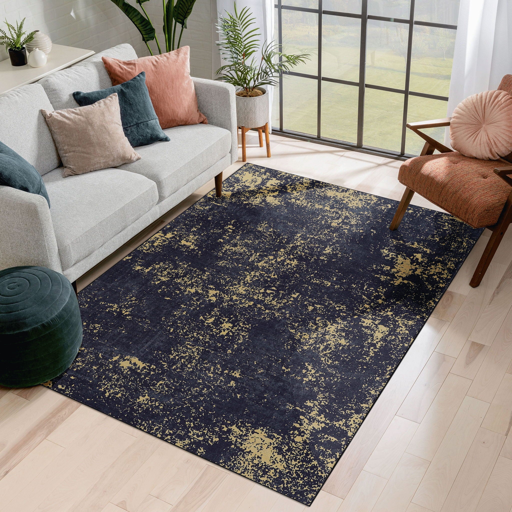Maval - Abstract Washable Area Rug - Image 2