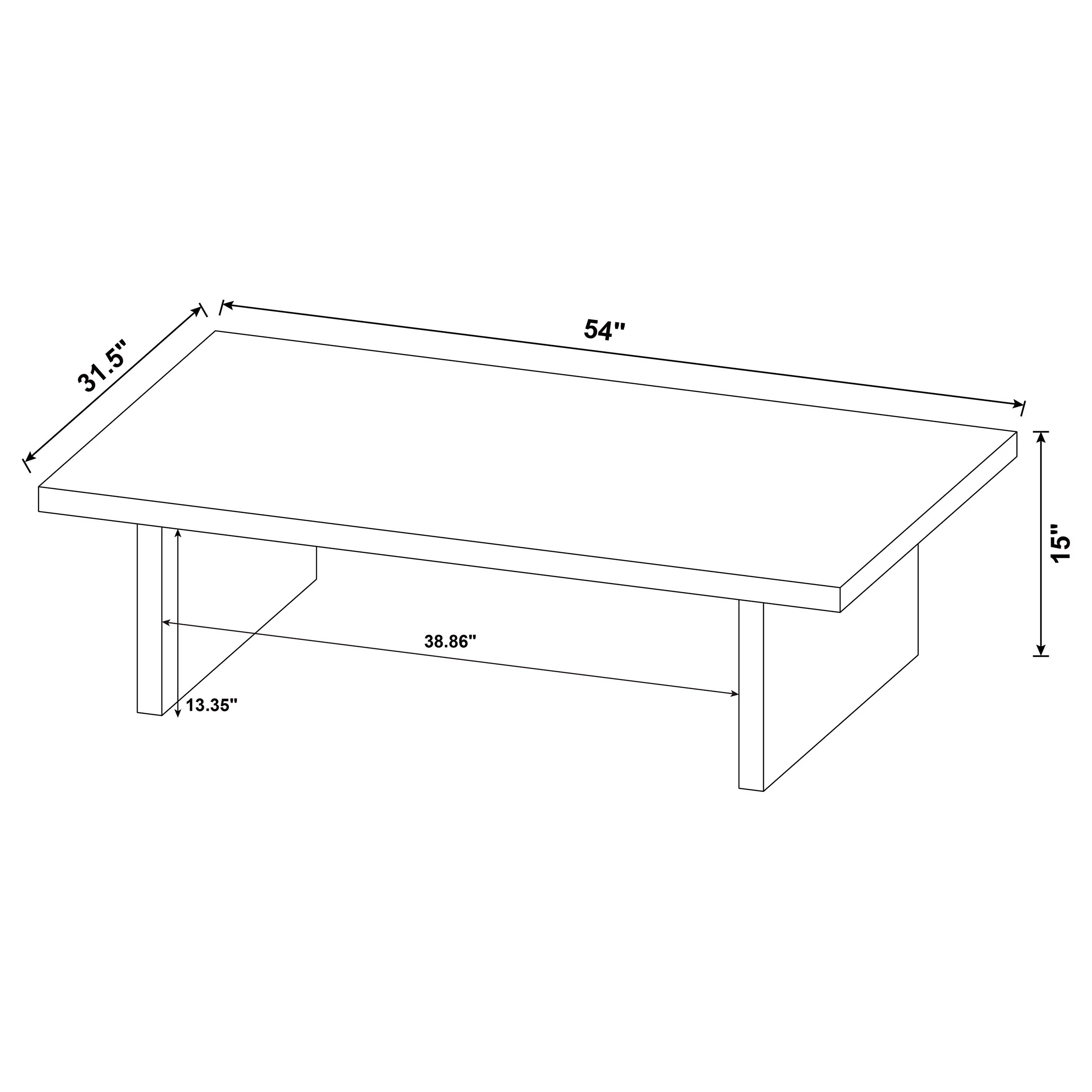 Max 2-Piece Rectangular Coffee and End Table Set Black - Image 13