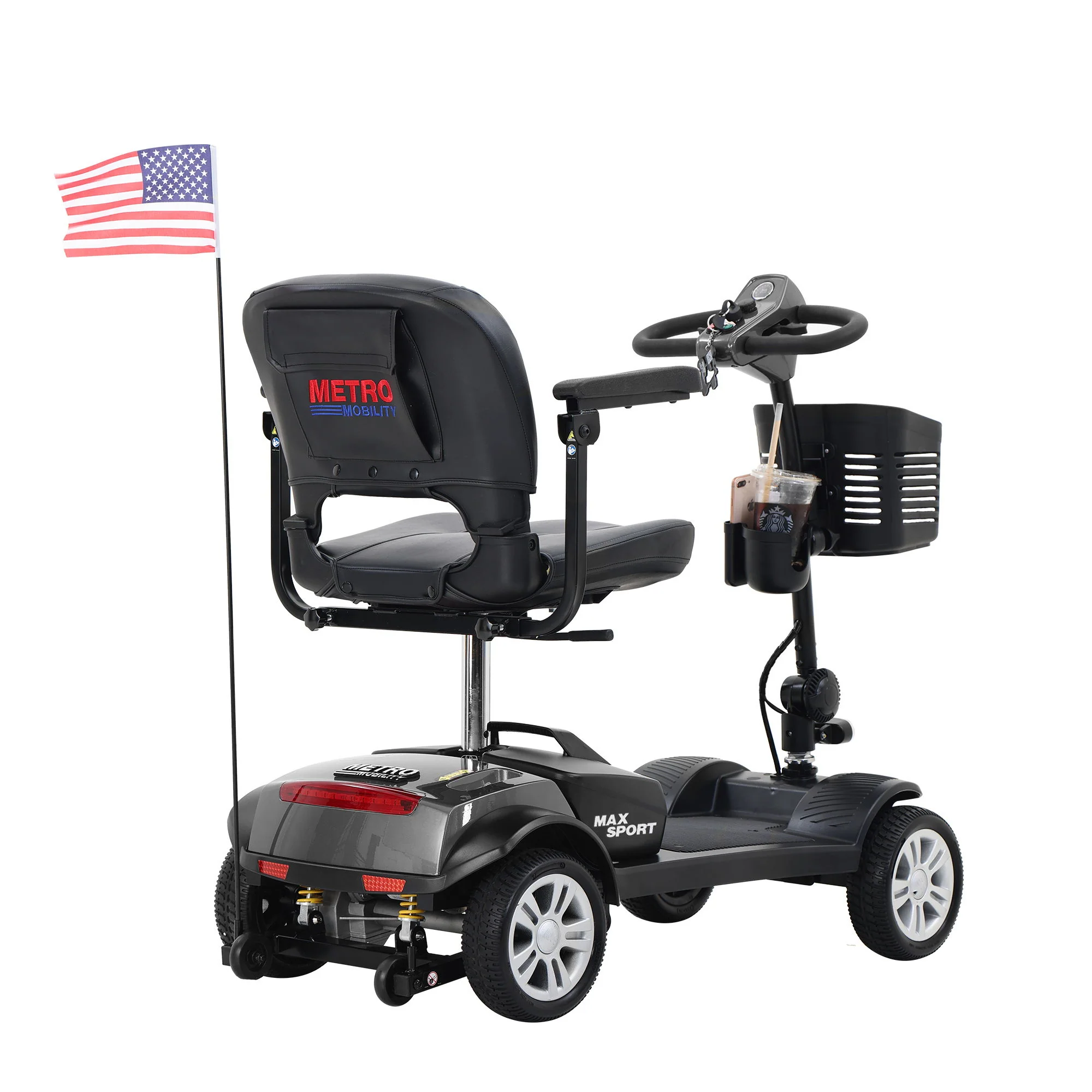 Max Sport - 4 Wheels Outdoor Compact Mobility Scooter With 2 Pieces X 12Ah Lead Acid Battery - Image 7