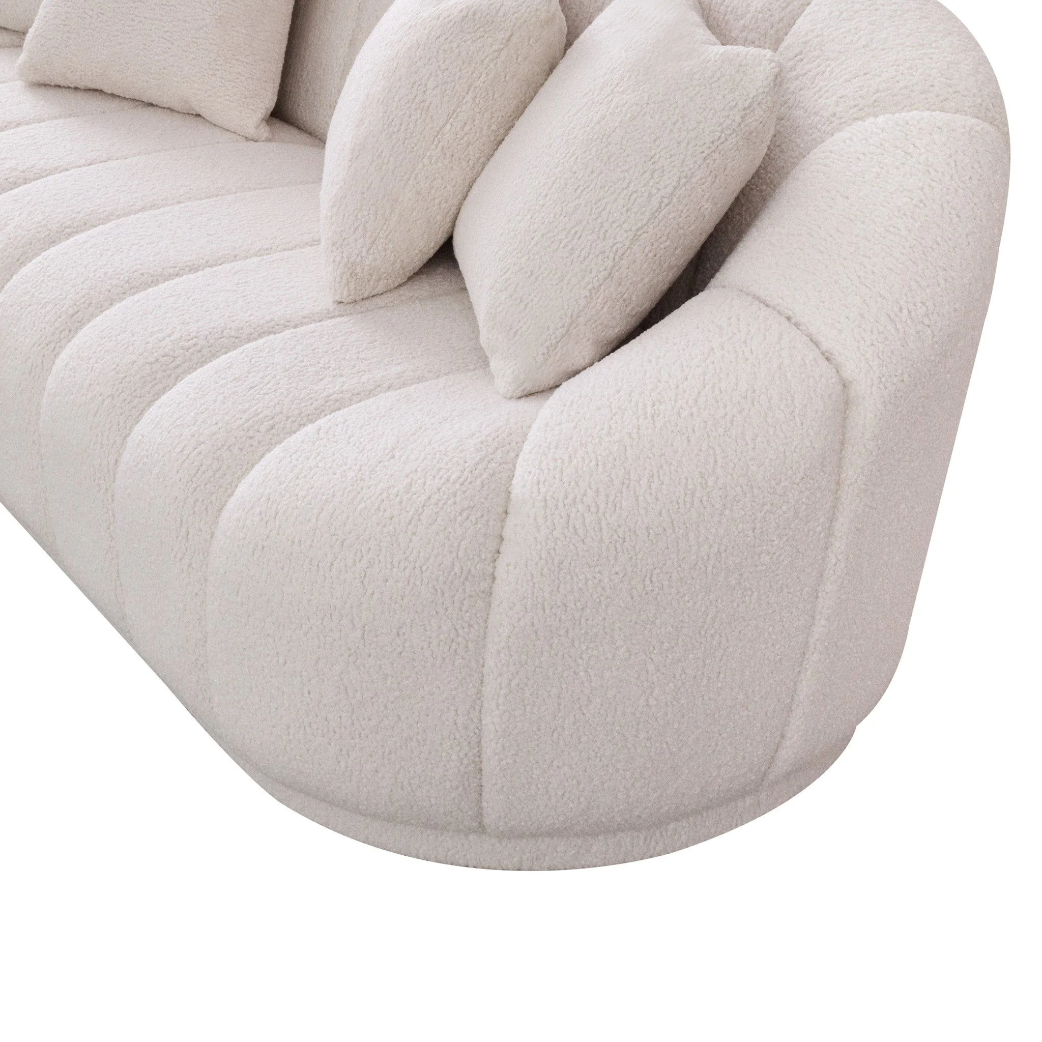 Maximilian - Modern Japandi Style Tight Back Boucle Couches - Image 2