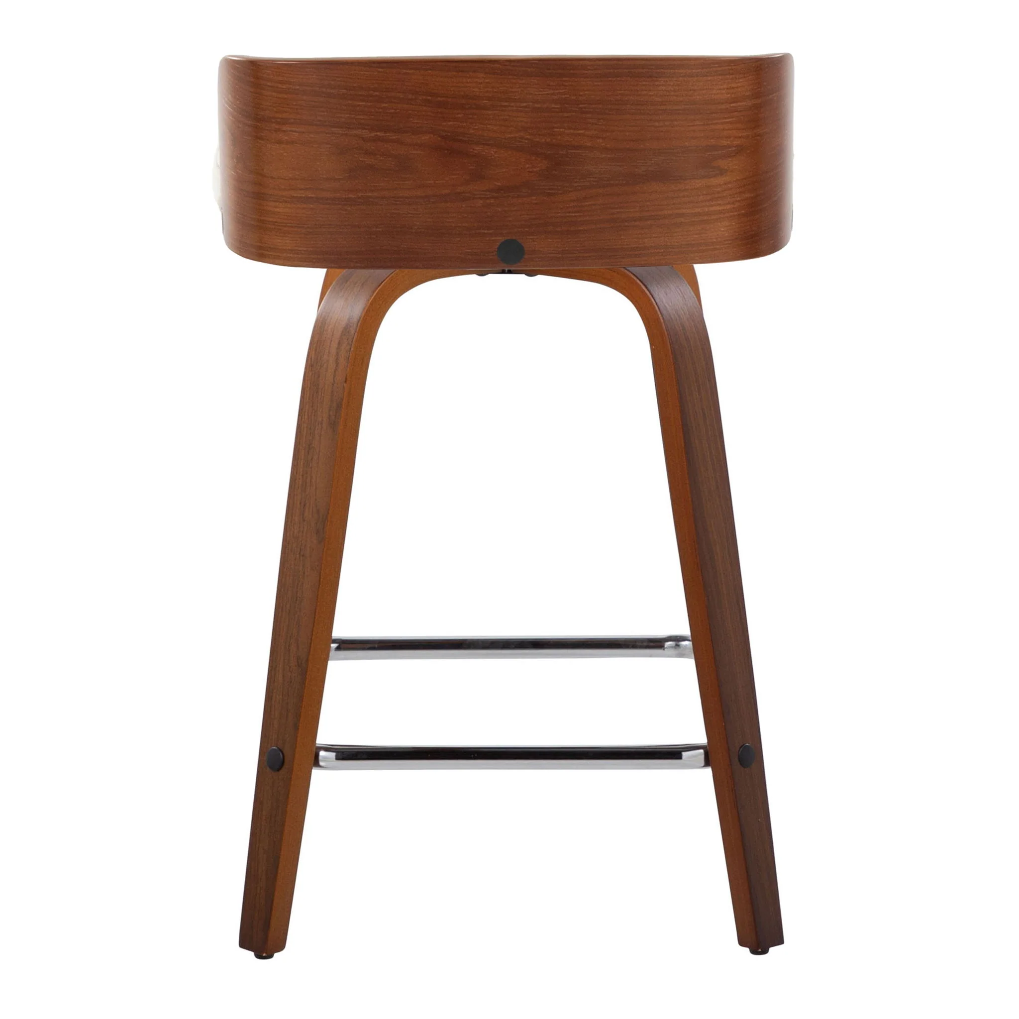 Maya - Mid Century Modern Fixed Height Counter Stool With Swivel With Square Footrest (Set of 2) - Image 5