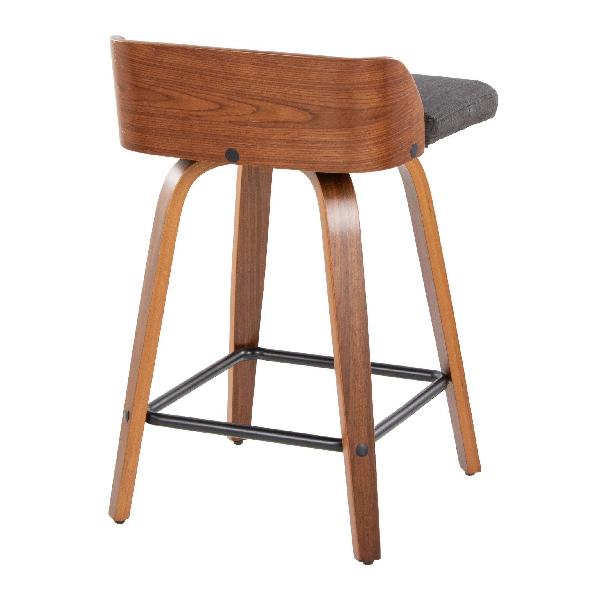 Maya - Mid Century Modern Fixed Height Counter StoolSwivel And Square Footrest (Set of 2) - Image 5
